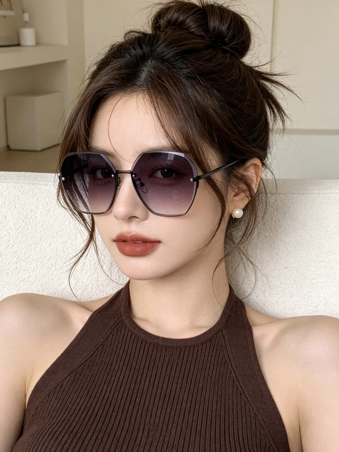CHANE 香奈儿🌋☔️时尚无框太阳镜镜片 顶级奢侈品[强] 高品质[胜利][亲亲]🍦🍨 [得意] 气质