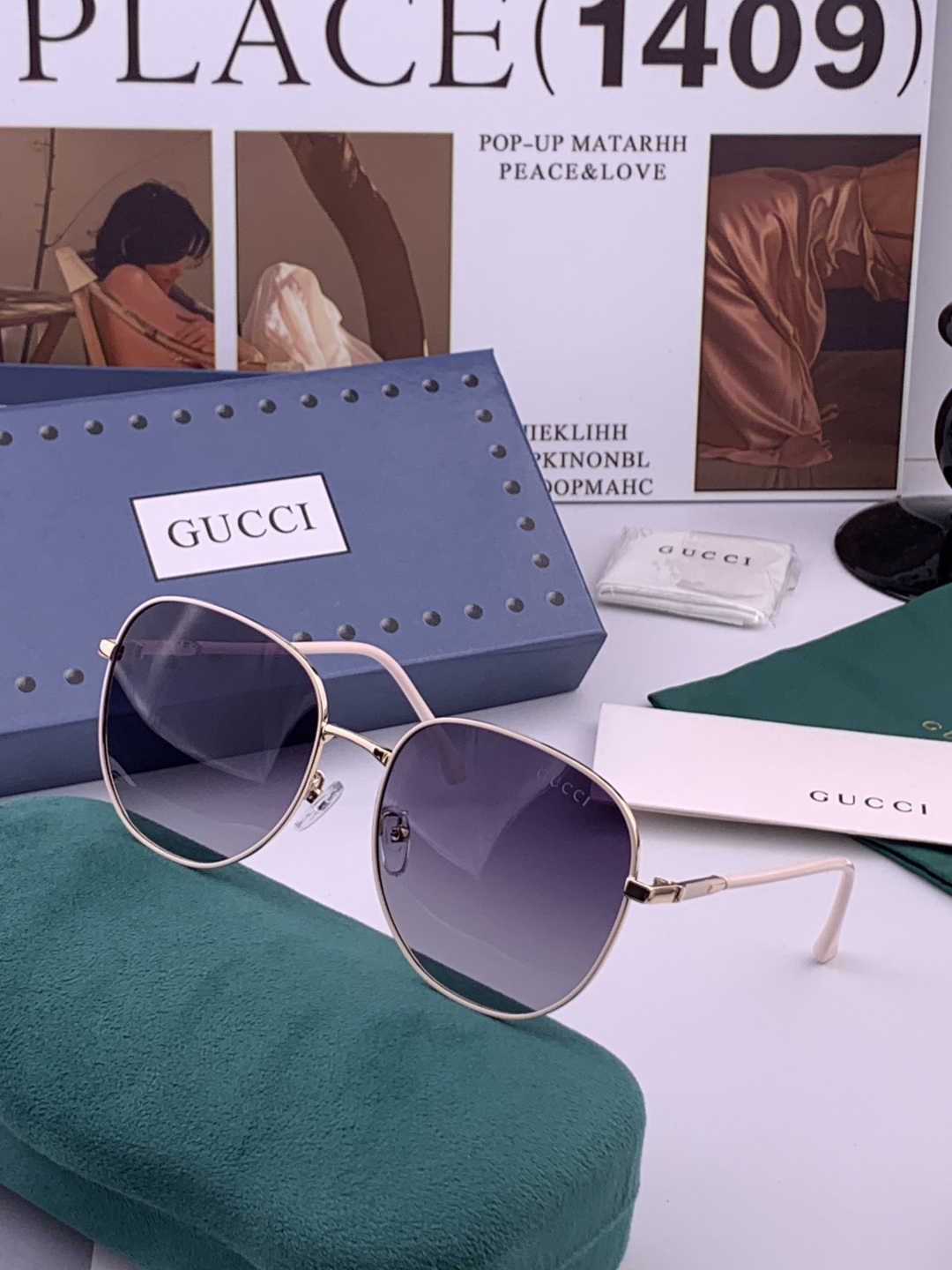 🔺 GUCCI🔻官方新款 众多明星同款[色]‼️‼️新款大框偏光墨镜 🌈🌈宝丽来超清加厚太阳镜🔝🔝型号：
