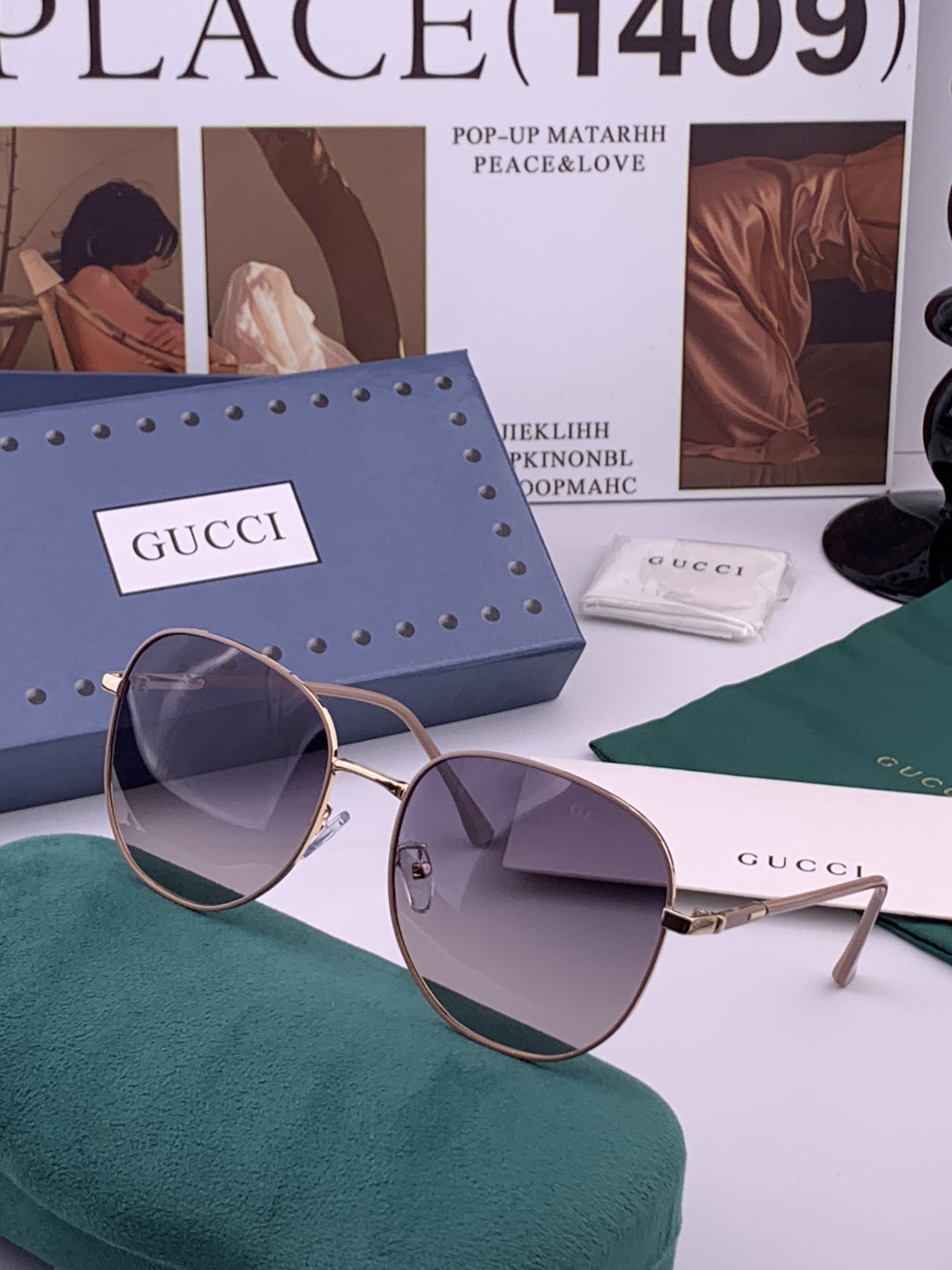 🔺 GUCCI🔻官方新款 众多明星同款[色]‼️‼️新款大框偏光墨镜 🌈🌈宝丽来超清加厚太阳镜🔝🔝型号：