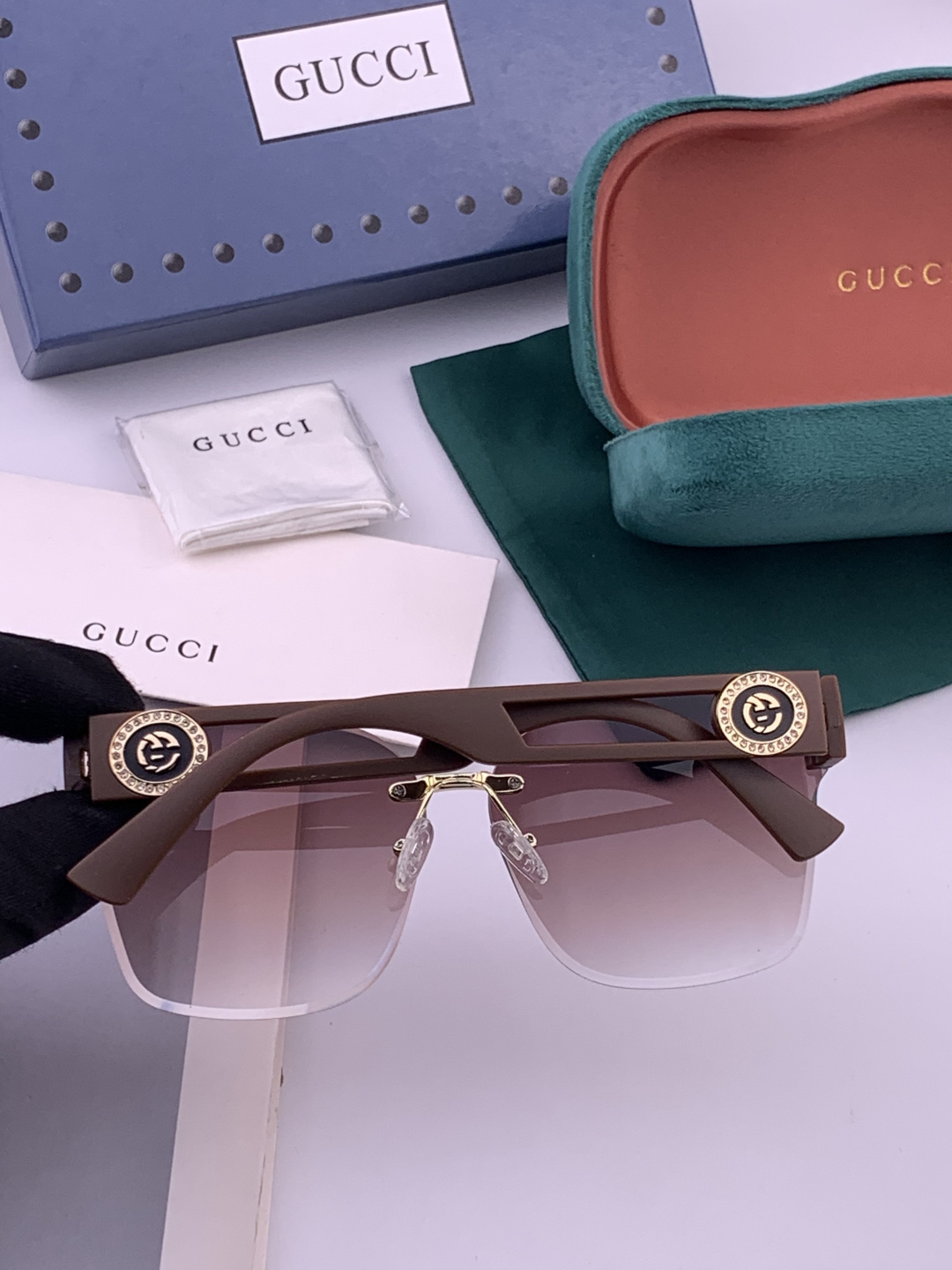 🔺 【GUCCI】开春新款 潮流爆款 时尚方框太阳镜 高品质 佩戴舒适 网红潮款墨镜 型号：G3101