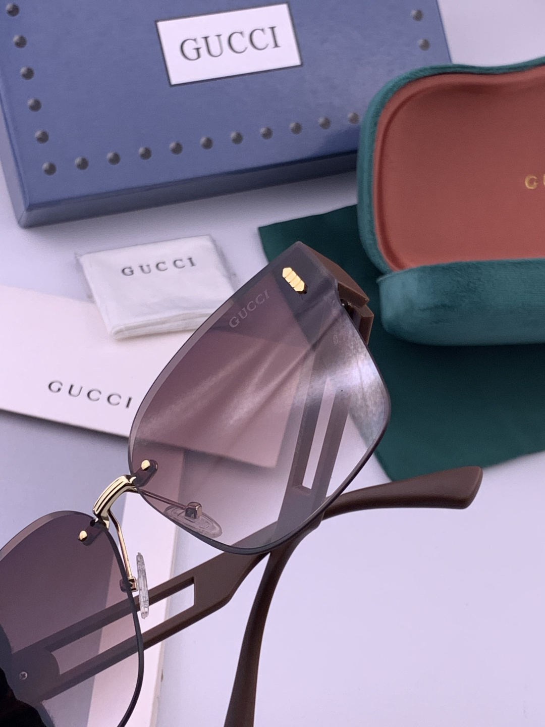 🔺 【GUCCI】开春新款 潮流爆款 时尚方框太阳镜 高品质 佩戴舒适 网红潮款墨镜 型号：G3101