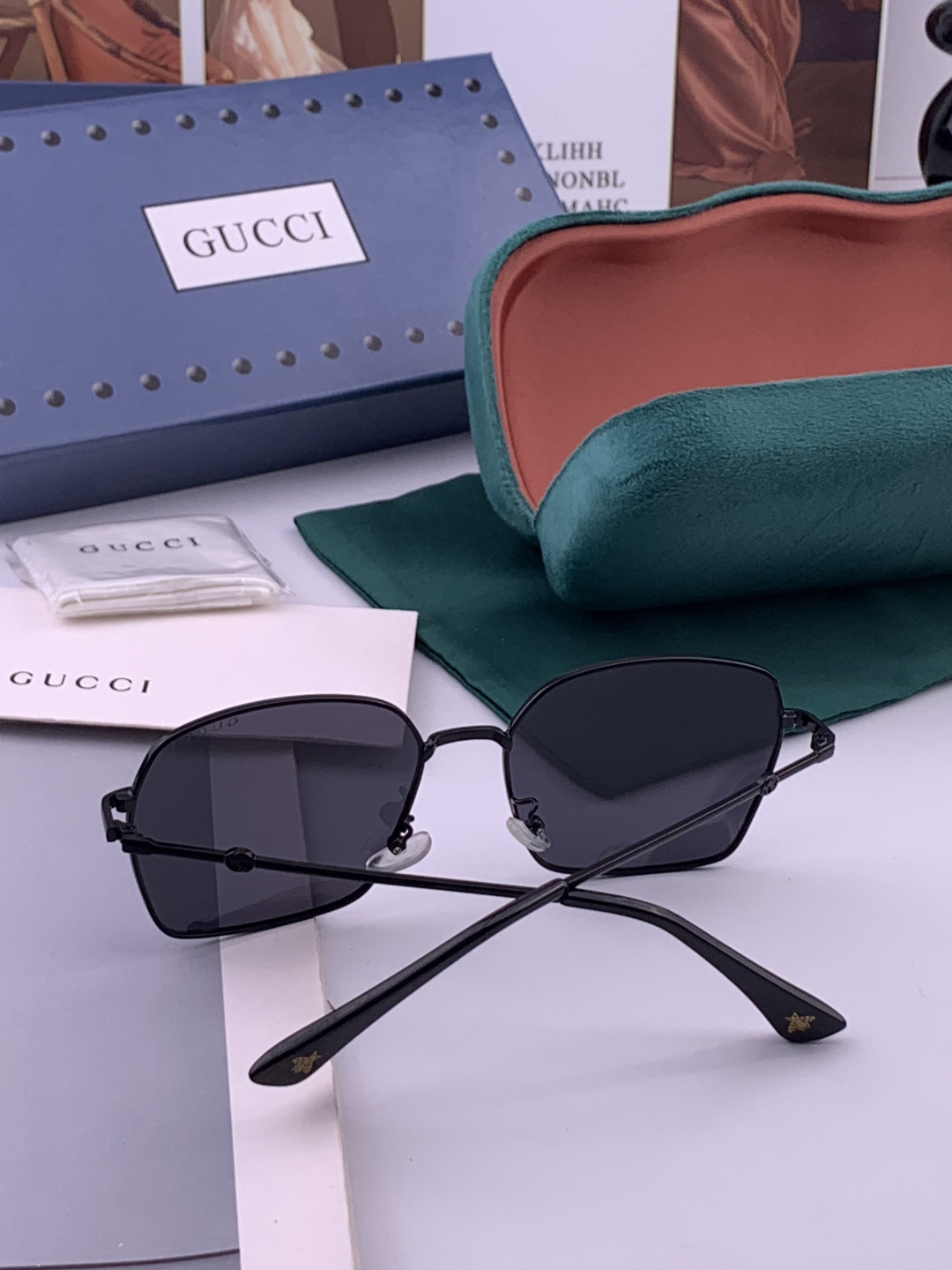 GUCCI-新款情侣款偏光太阳镜、完美品质，独特设计  适合各种脸型，‼️经典太阳镜 超个性 古典与时尚