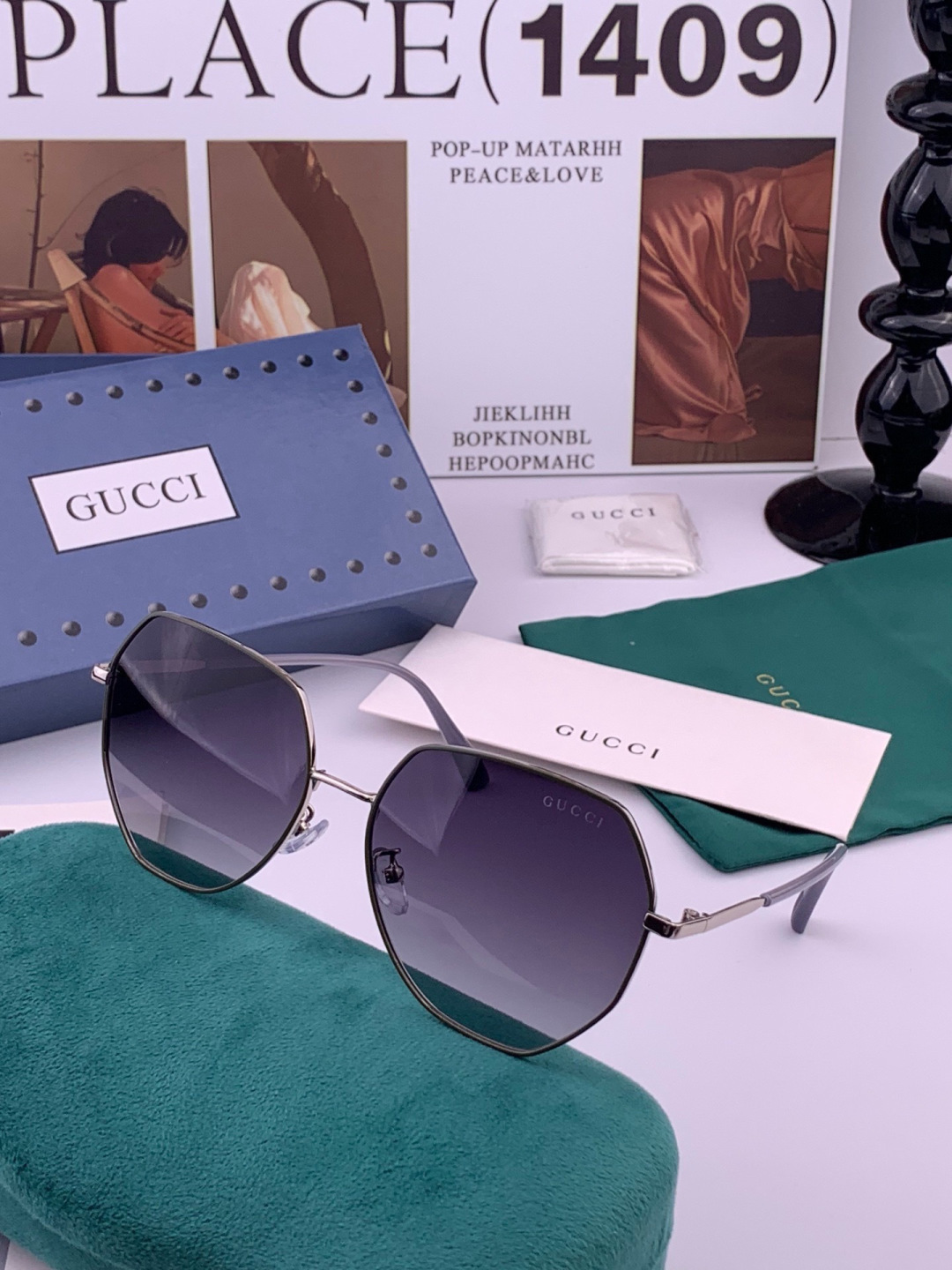 🔺 【GUCCI-偏光太阳镜】开春新款 潮流爆款 时尚圆框偏光太阳镜 高品质 佩戴舒适 网红潮款墨镜 女