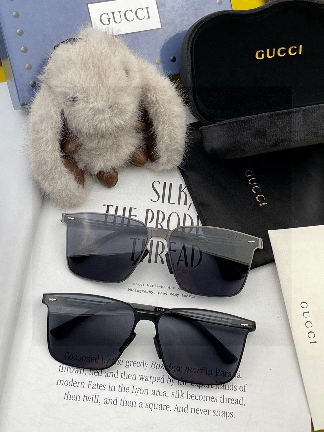 GUCCI 男款炫彩飞行员偏光太阳镜 ❤️材质：高清尼龙加厚卡槽高清偏光镜片 🌹无边框镜架💕颜👍型号：G