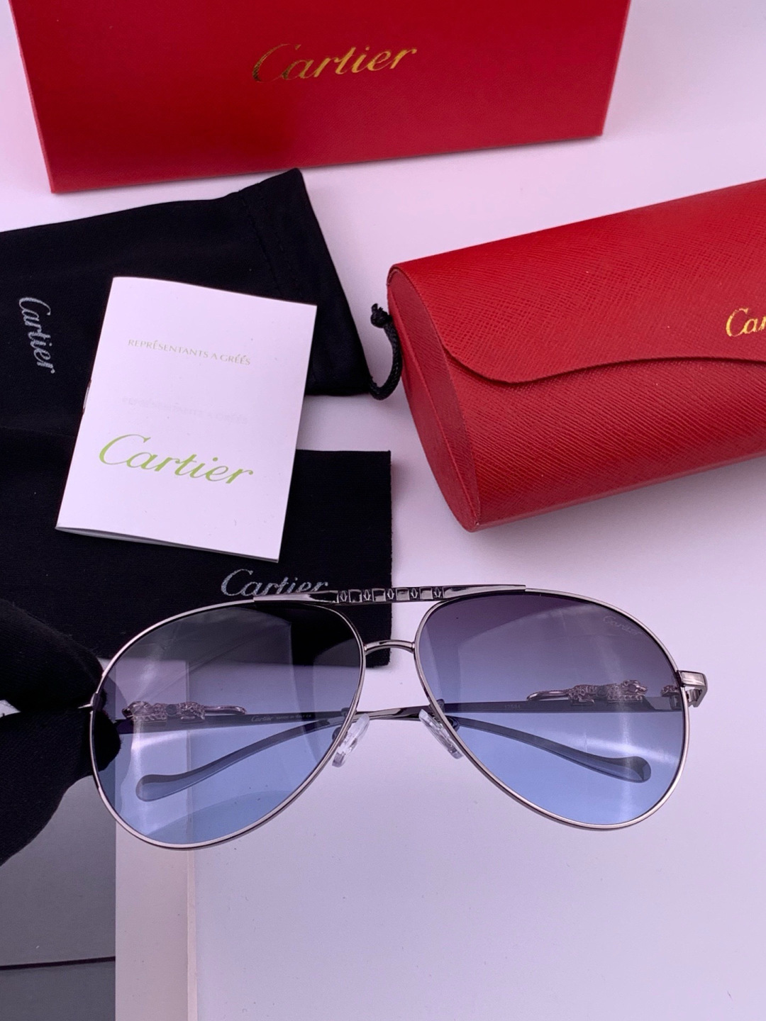 【卡地亚-cartier】 时尚高贵 很美手工🔝🔝高端品质 男女通用太阳眼镜 经典之作  有分量有质感的