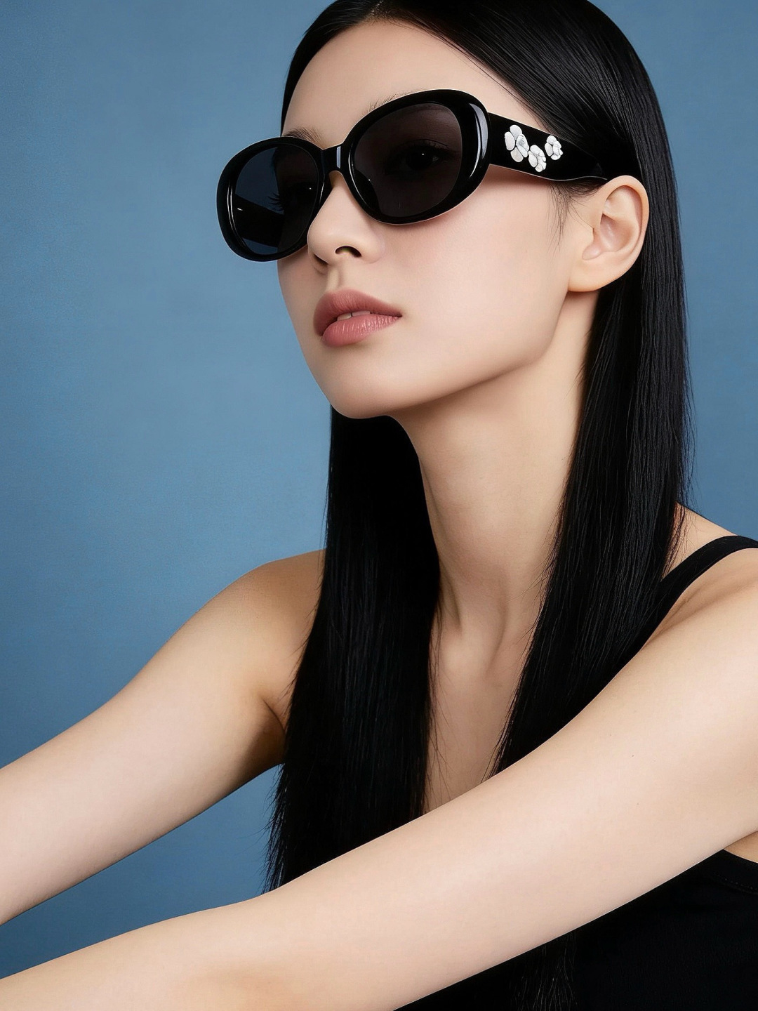 【CHANEL】香奈儿 新款山茶花潮流爆款 时尚圆框高清偏光太阳镜 佩戴舒适 网红潮款墨镜  ♥️♥️型