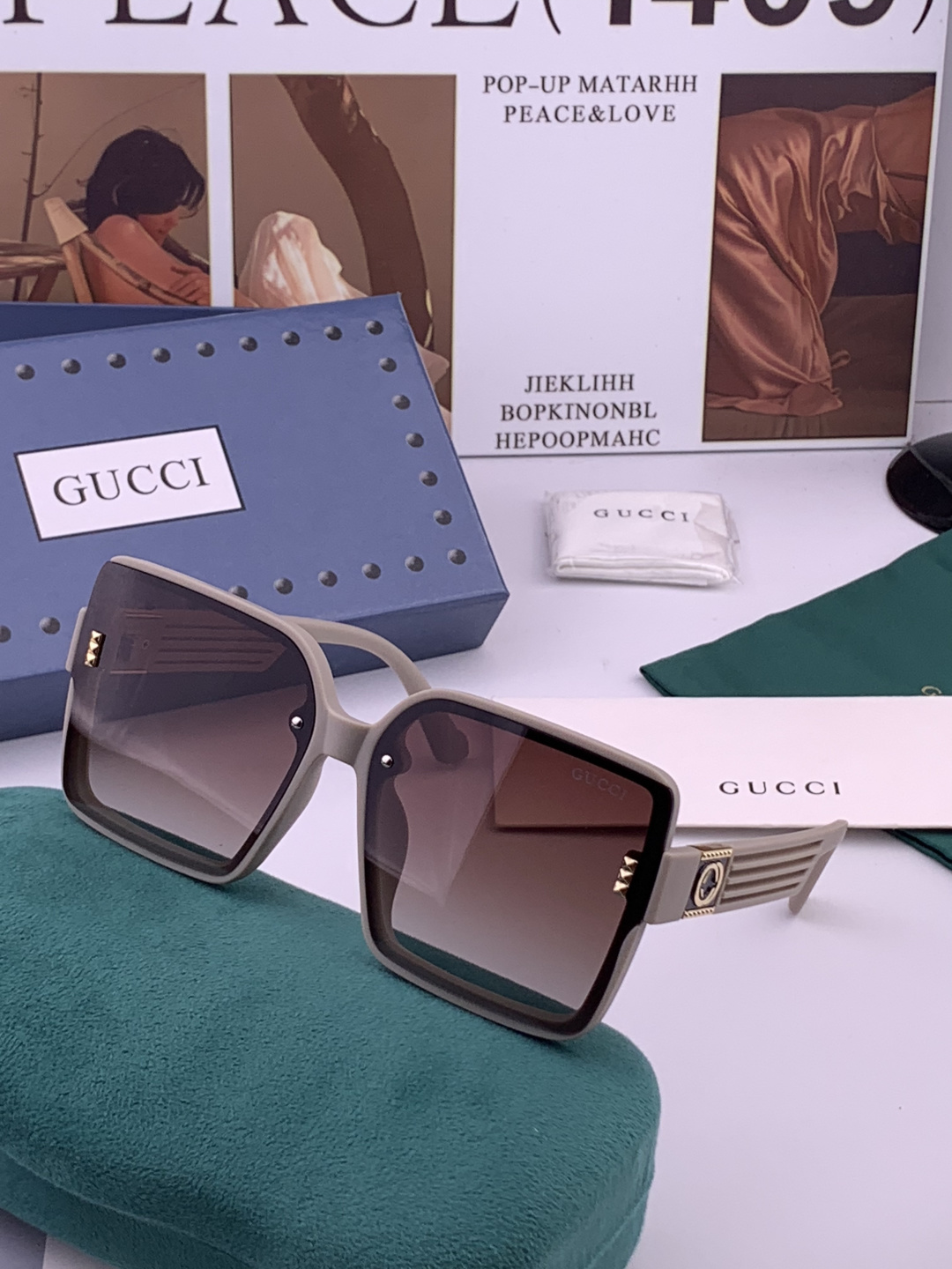 新款！新款出货！女士高清加厚偏光太阳镜🕶️ 🎉💍新款GUCCI偏光太阳镜[得意]开车驾驶镜时尚墨镜💐💐🌸