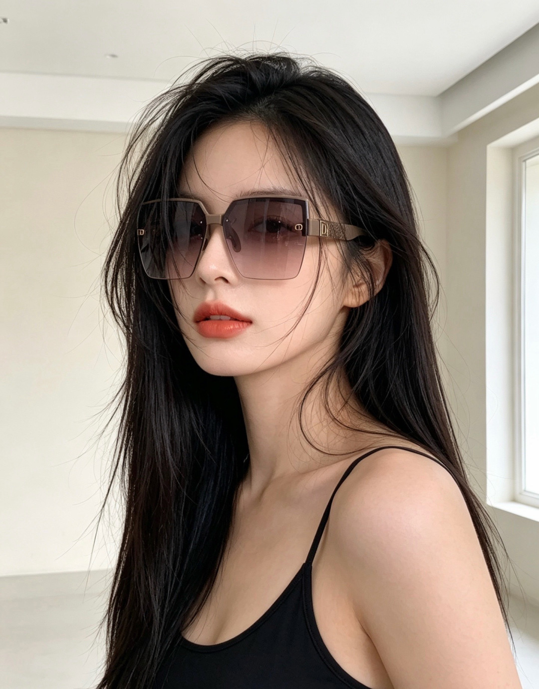 🔺 【DIOR-迪奥】开春新款 潮流爆款 时尚方框太阳镜 高品质 佩戴舒适 网红潮款墨镜 型号：D980