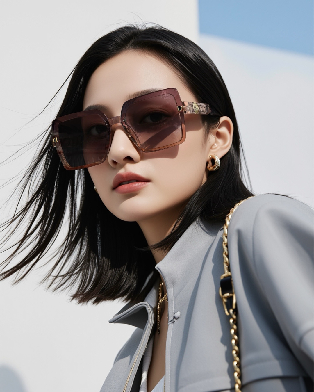 🔺 【DIOR-迪奥】开春新款 潮流爆款 时尚方框偏光太阳镜 高品质 佩戴舒适 网红潮款墨镜 女士高清加