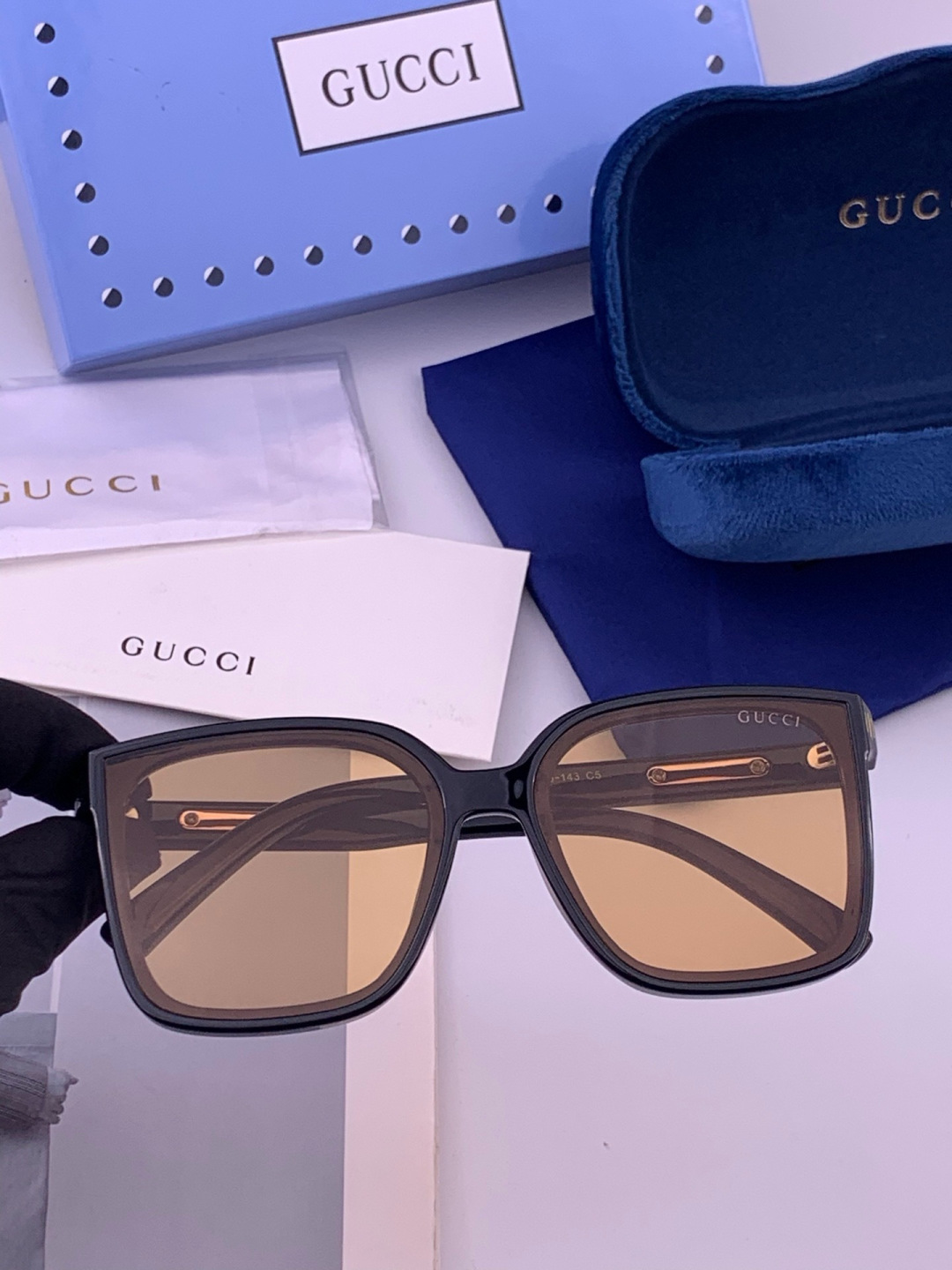 🔺 【GUCCI】开春新款 潮流爆款 时尚方框太阳镜 高品质 佩戴舒适 网红潮款墨镜 型号：G3779