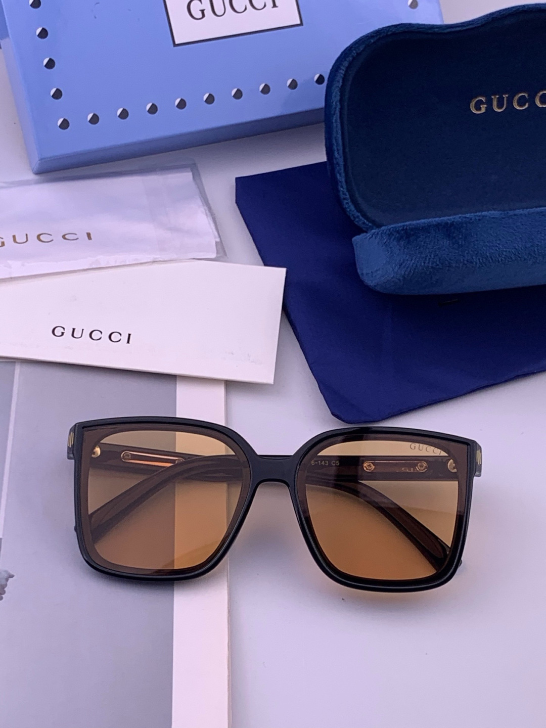 🔺 【GUCCI】开春新款 潮流爆款 时尚方框太阳镜 高品质 佩戴舒适 网红潮款墨镜 型号：G3779