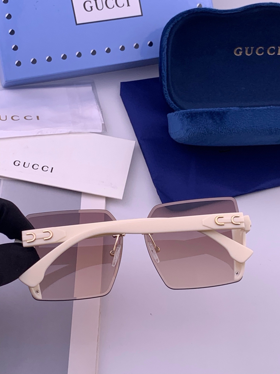 🔺 【GUCCI】开春新款 潮流爆款 时尚方框太阳镜 高品质 佩戴舒适 网红潮款墨镜 型号：G3365