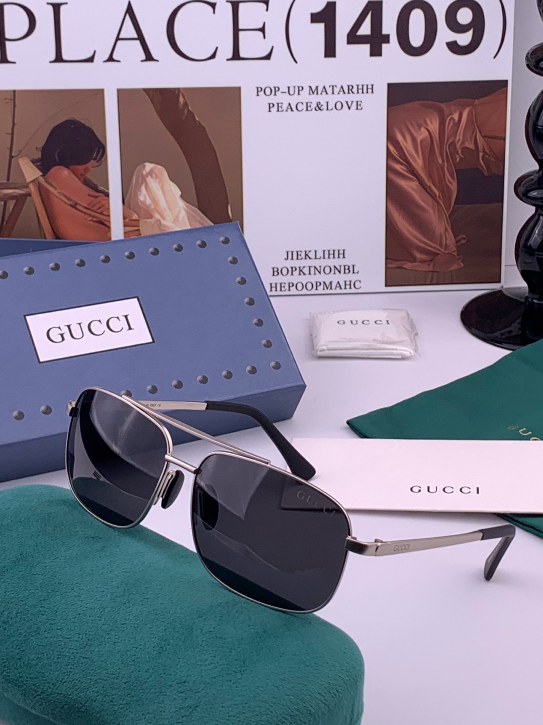 Gucci 🔥  高品质男女款墨镜   👍 进口宝丽来偏光镜片  🔥蛤蟆镜 开车钓鱼都可 🔥百搭显瘦墨镜