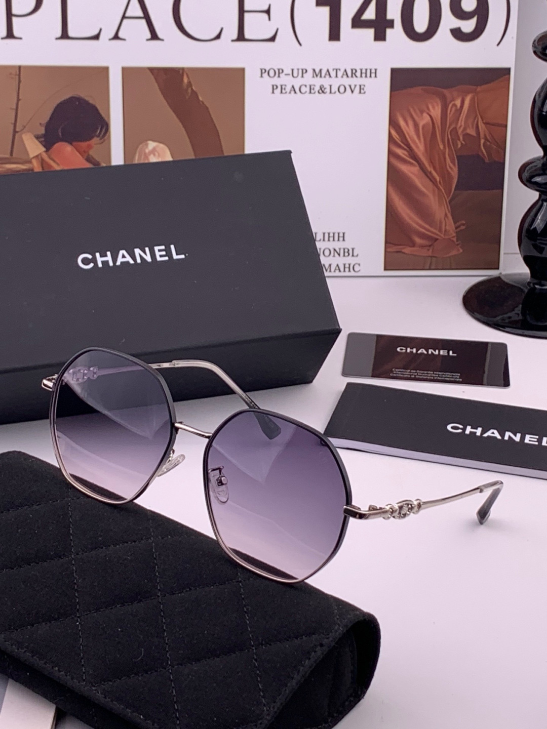 【偏光系列太阳镜】🎈原版出货香奈儿网红超爆款💙经典奢华全球风[强][酷][亲亲] 时尚圆框太阳镜[得意]