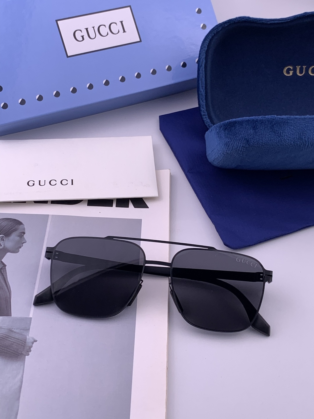 Gucci 春夏新款超轻无螺丝压不坏系列情侣款太阳镜高清尼龙镜片🦅完美品质，适合各种脸型，经典太阳镜亮相时装周.超酷拉风
