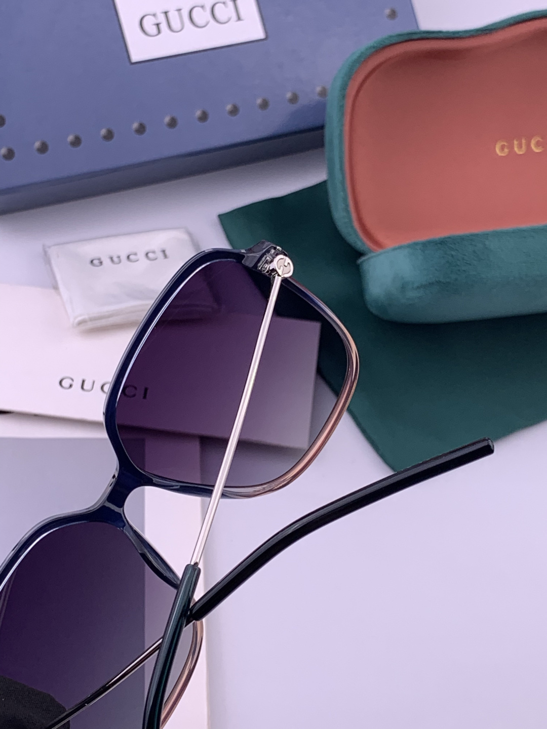 🔺 【GUCCI】开春新款 潮流爆款 时尚圆框偏光太阳镜 高品质 佩戴舒适 网红潮款墨镜 女士高清加厚偏光太阳镜🕶️ 🎉
