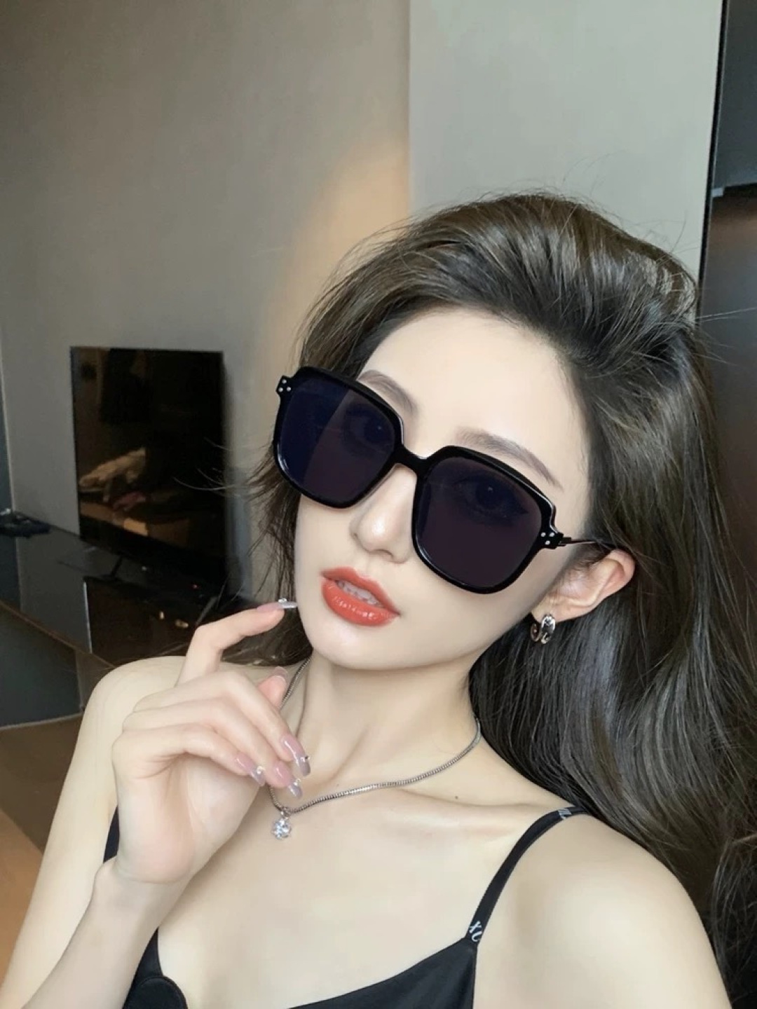 🔺 【GUCCI】开春新款 潮流爆款 时尚方框偏光太阳镜 高品质 佩戴舒适 网红潮款墨镜 女士高清尼龙偏光太阳镜🕶️ 🎉