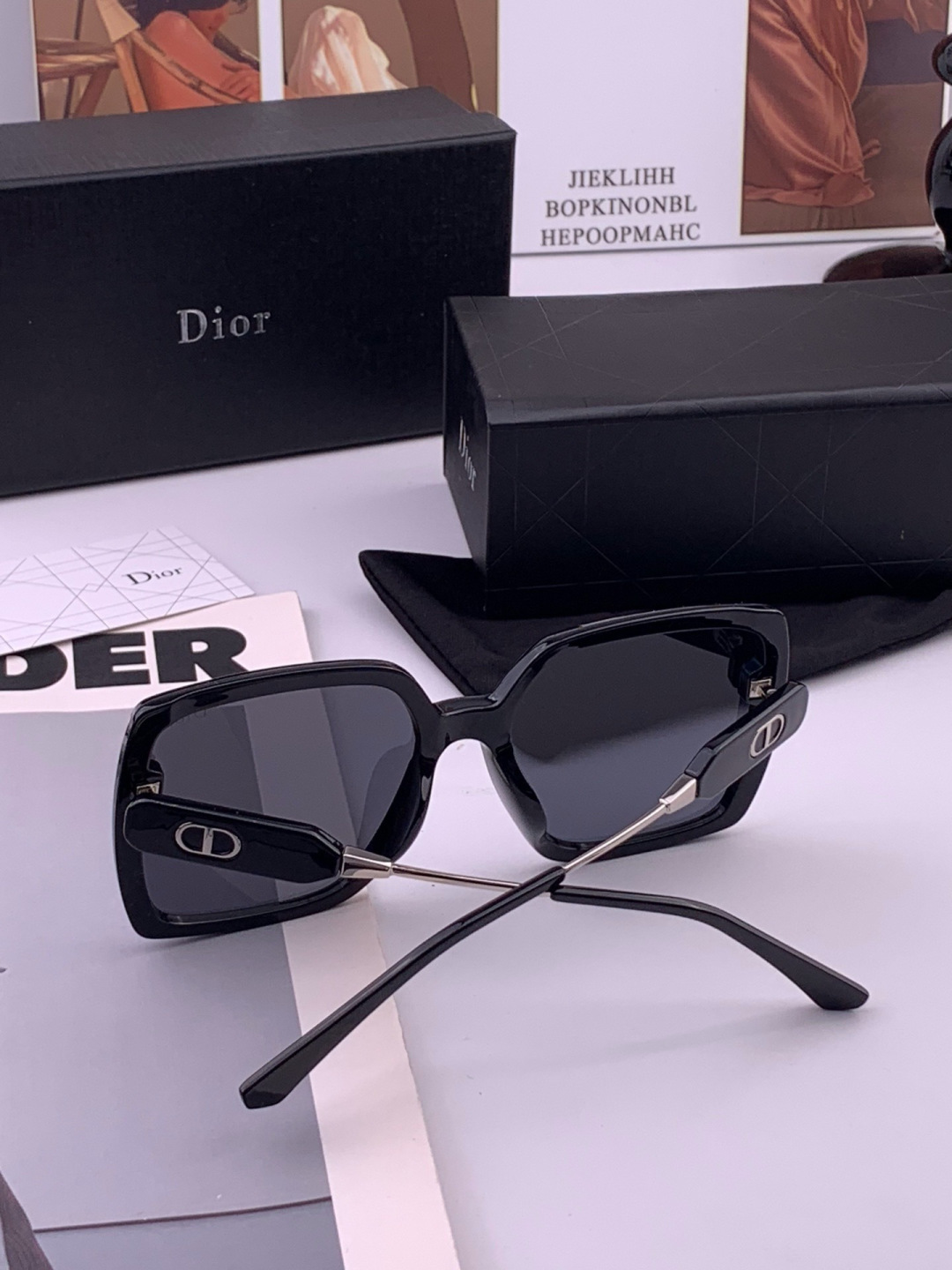 【DIOR】新款潮流爆款 时尚方框太阳镜 佩戴舒适 网红潮款墨镜  女士高清加厚偏光太阳镜🕶️ 🎉高品质TR镜框 ♥️♥