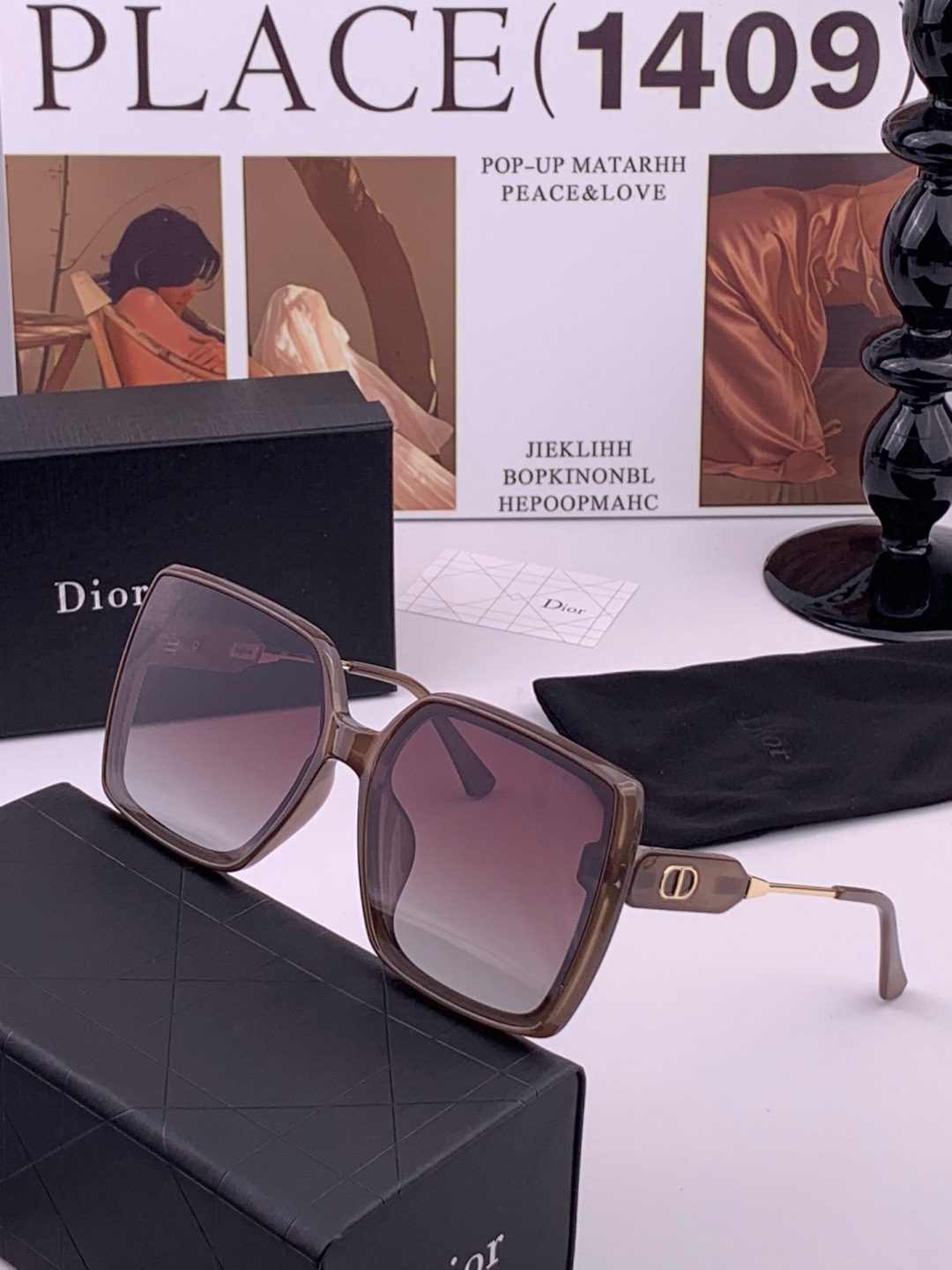 【DIOR】新款潮流爆款 时尚方框太阳镜 佩戴舒适 网红潮款墨镜  女士高清加厚偏光太阳镜🕶️ 🎉高品质TR镜框 ♥️♥