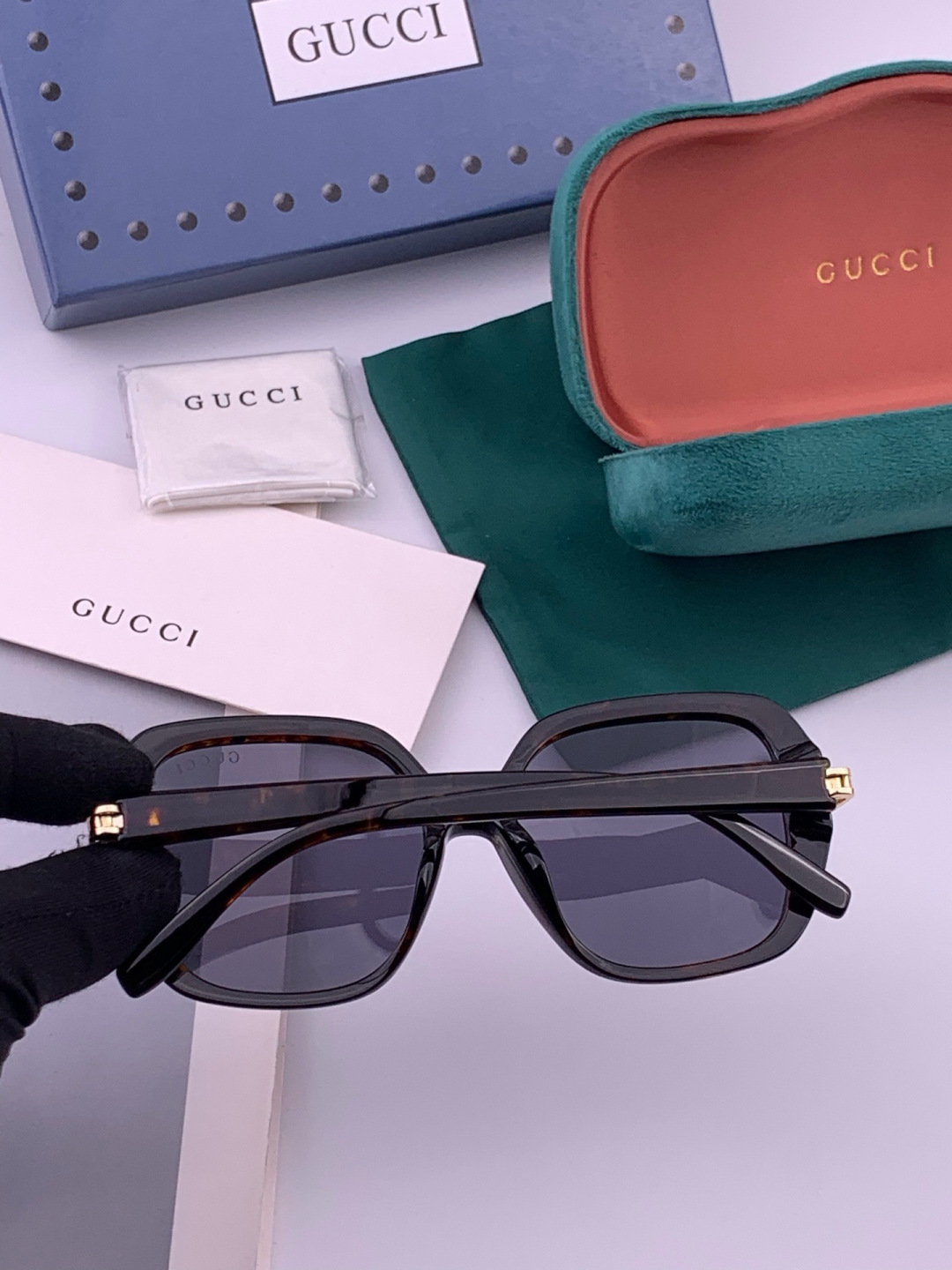 🔺 【GUCCI-偏光太阳镜】开春新款 潮流爆款 时尚方框偏光太阳镜 高品质 佩戴舒适 网红潮款墨镜 女士高清偏光太阳镜