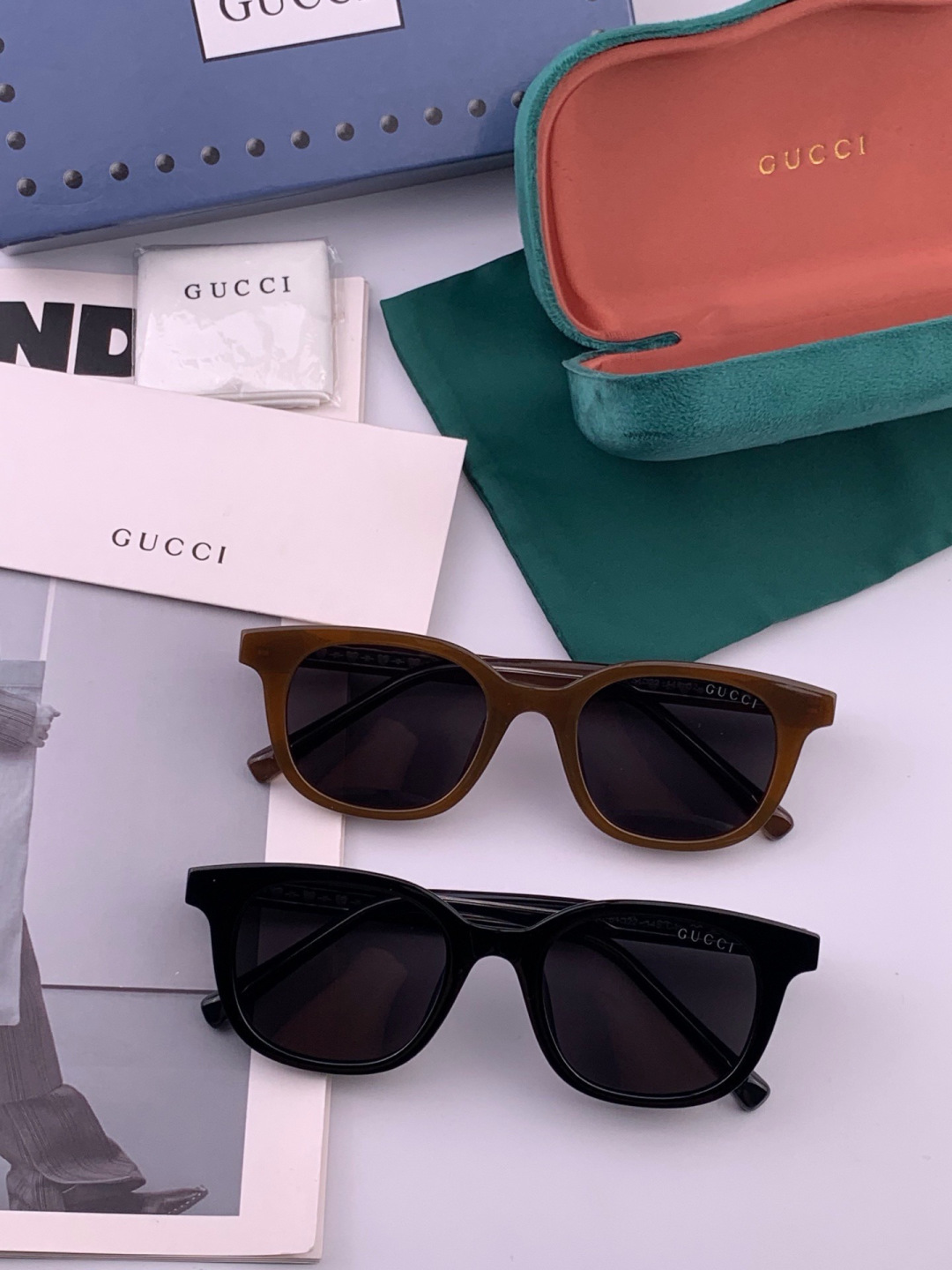 GUCCI  新款偏光太眼镜，情侣款时尚方框太阳镜佩戴舒适网红潮流款墨镜，大气女人范儿，大脸小脸都好看 ！型号：G599