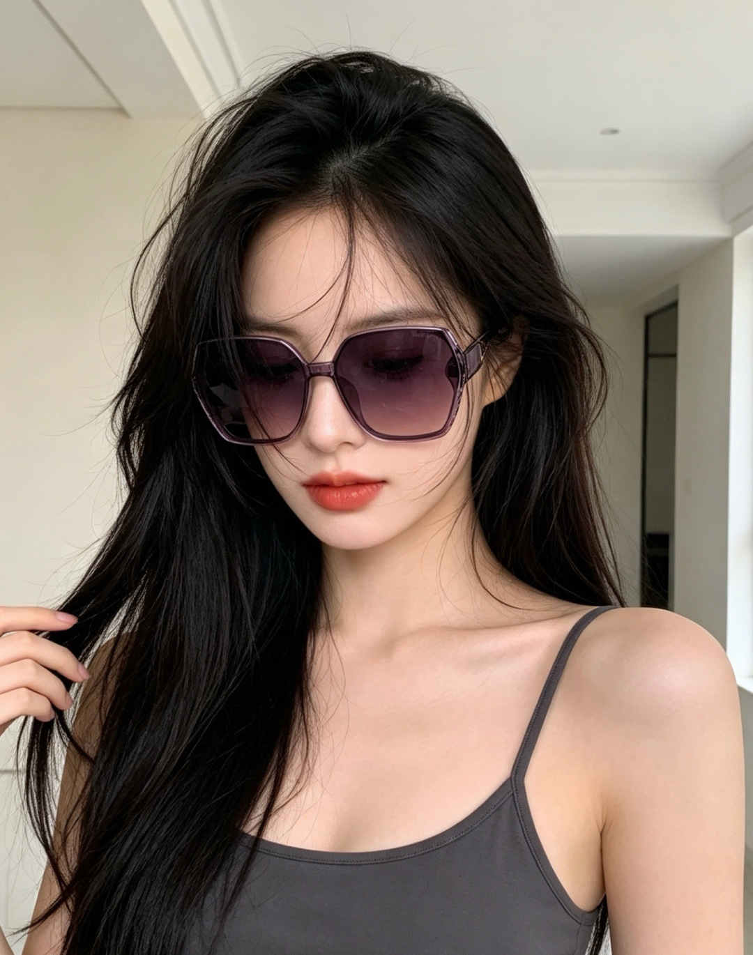 🔺 【GUCCI-偏光太阳镜】开春新款 潮流爆款 时尚圆框偏光太阳镜 高品质 佩戴舒适 网红潮款墨镜 女士高清偏光太阳镜