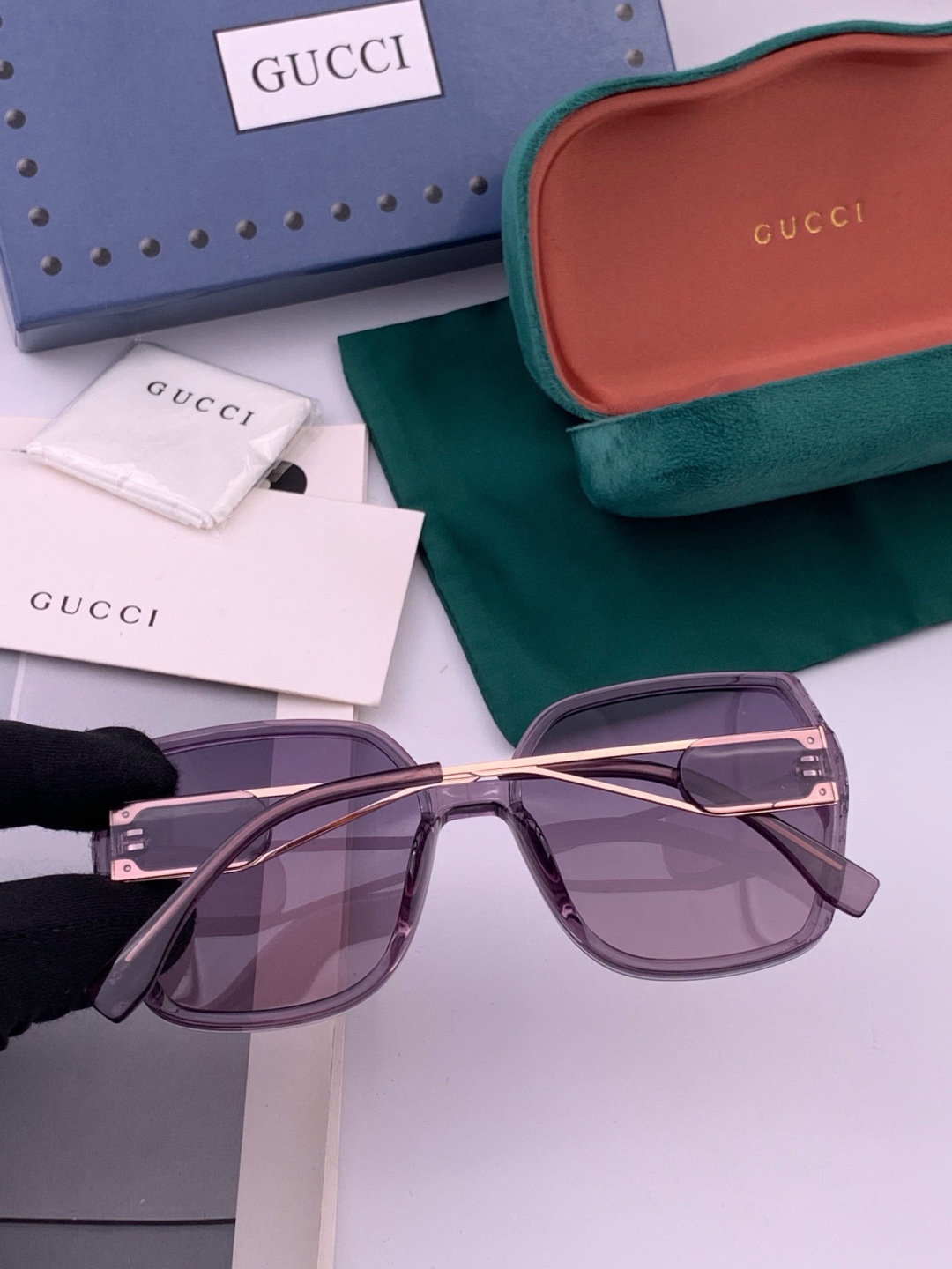 🔺 【GUCCI-偏光太阳镜】开春新款 潮流爆款 时尚圆框偏光太阳镜 高品质 佩戴舒适 网红潮款墨镜 女士高清偏光太阳镜