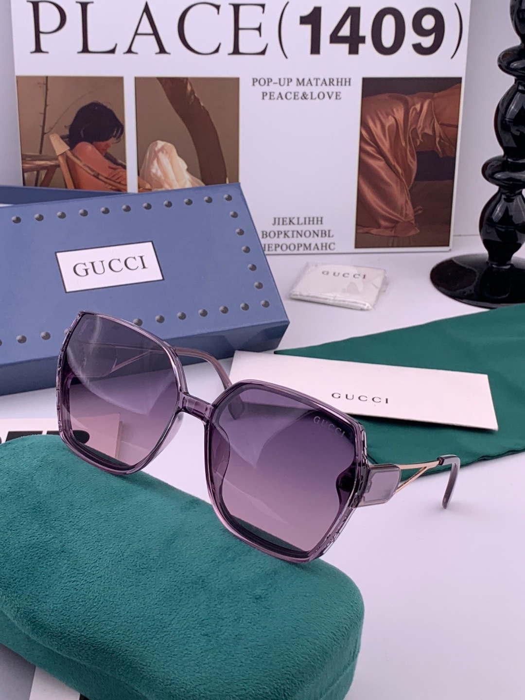🔺 【GUCCI-偏光太阳镜】开春新款 潮流爆款 时尚圆框偏光太阳镜 高品质 佩戴舒适 网红潮款墨镜 女士高清偏光太阳镜