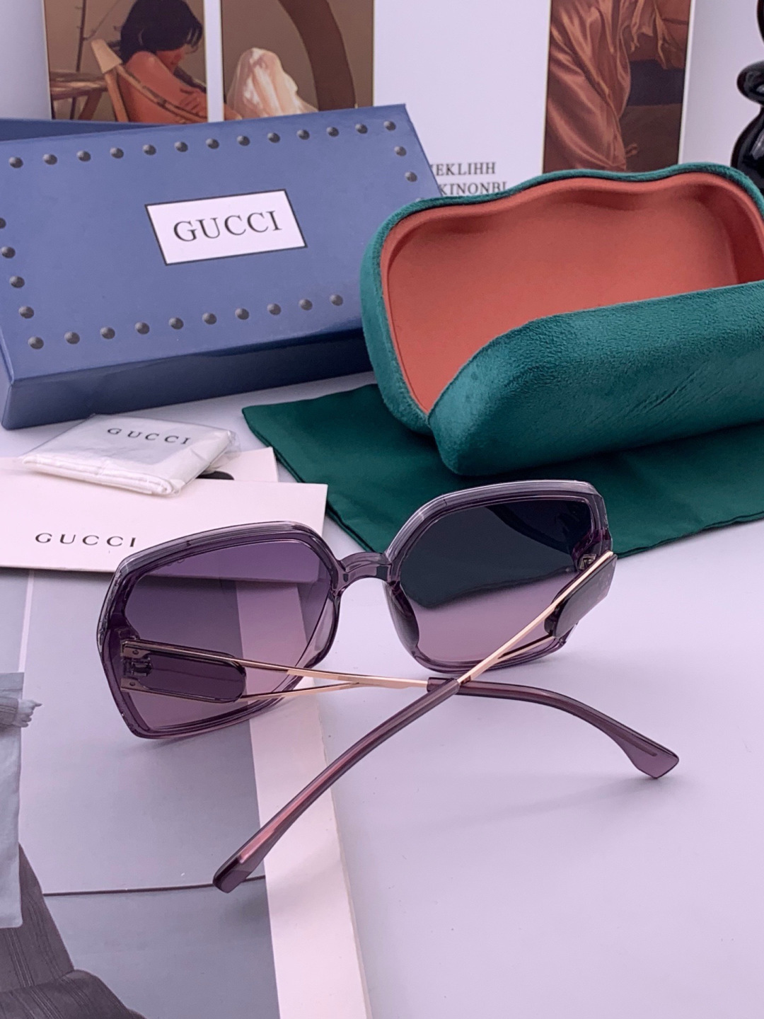 🔺 【GUCCI-偏光太阳镜】开春新款 潮流爆款 时尚圆框偏光太阳镜 高品质 佩戴舒适 网红潮款墨镜 女士高清偏光太阳镜