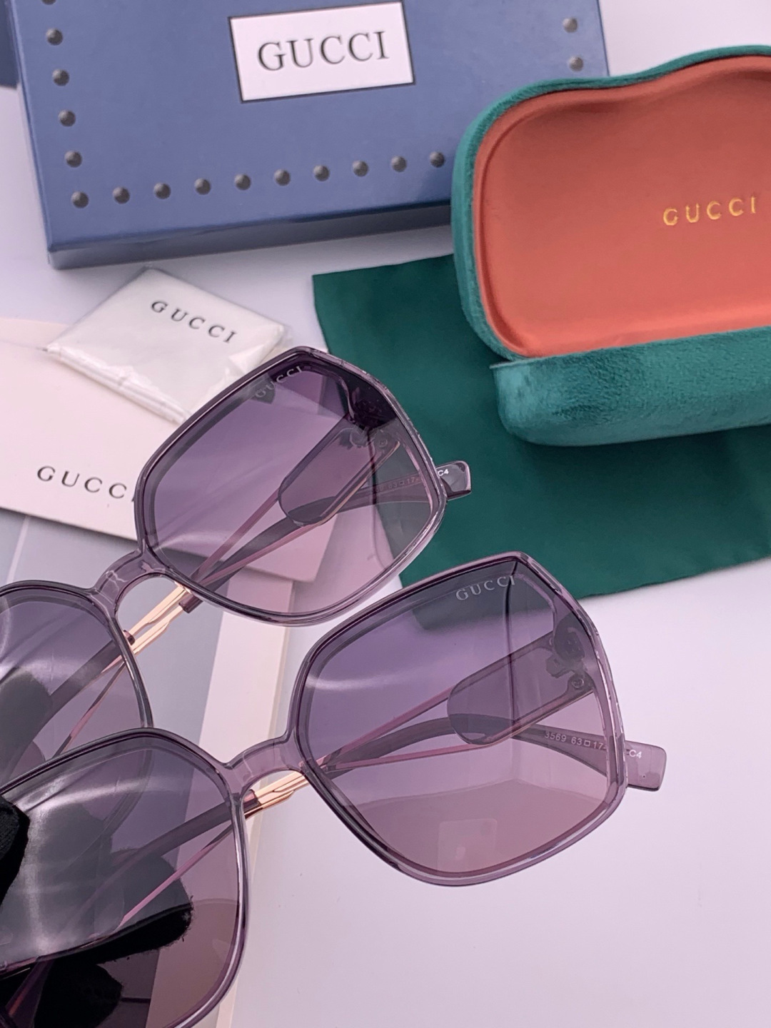 🔺 【GUCCI-偏光太阳镜】开春新款 潮流爆款 时尚圆框偏光太阳镜 高品质 佩戴舒适 网红潮款墨镜 女士高清偏光太阳镜