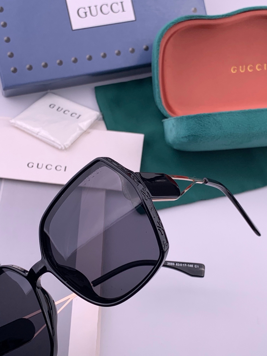 🔺 【GUCCI-偏光太阳镜】开春新款 潮流爆款 时尚圆框偏光太阳镜 高品质 佩戴舒适 网红潮款墨镜 女士高清偏光太阳镜