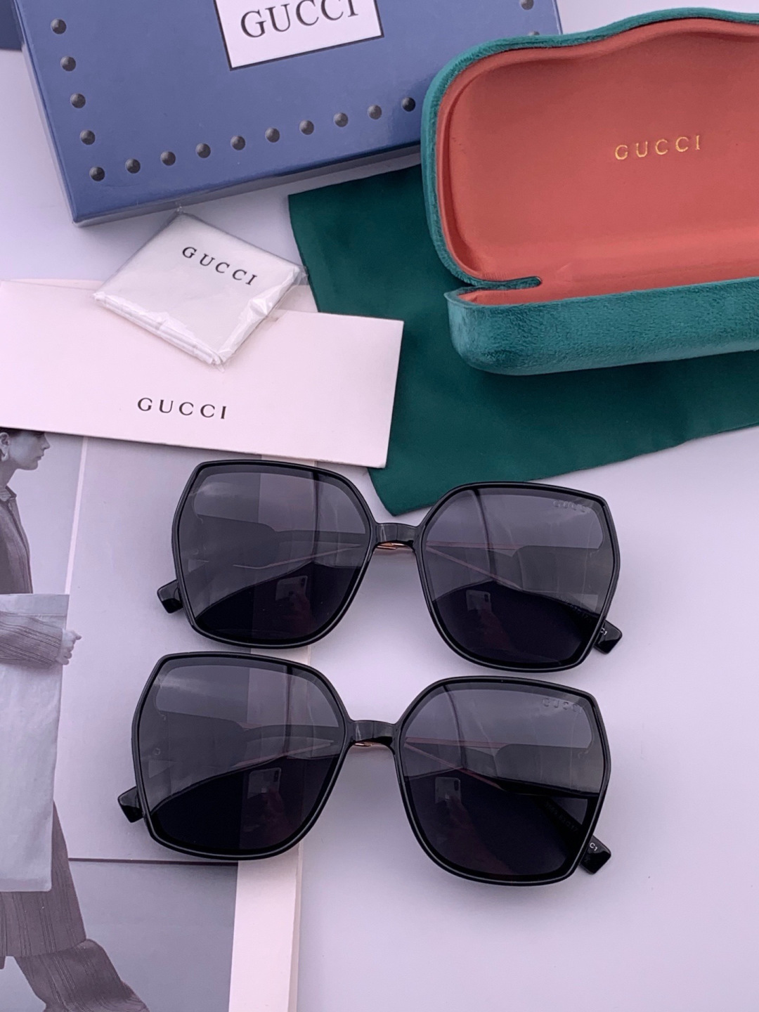 🔺 【GUCCI-偏光太阳镜】开春新款 潮流爆款 时尚圆框偏光太阳镜 高品质 佩戴舒适 网红潮款墨镜 女士高清偏光太阳镜