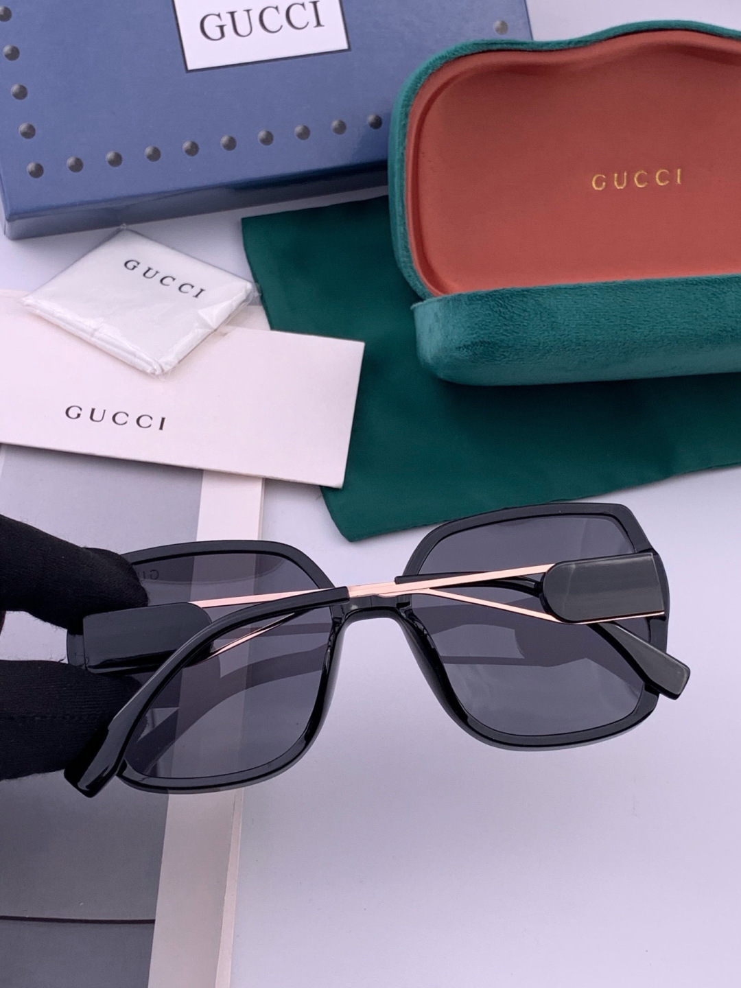 🔺 【GUCCI-偏光太阳镜】开春新款 潮流爆款 时尚圆框偏光太阳镜 高品质 佩戴舒适 网红潮款墨镜 女士高清偏光太阳镜