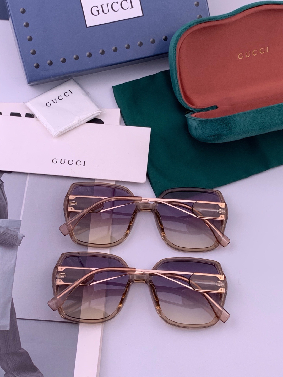 🔺 【GUCCI-偏光太阳镜】开春新款 潮流爆款 时尚圆框偏光太阳镜 高品质 佩戴舒适 网红潮款墨镜 女士高清偏光太阳镜