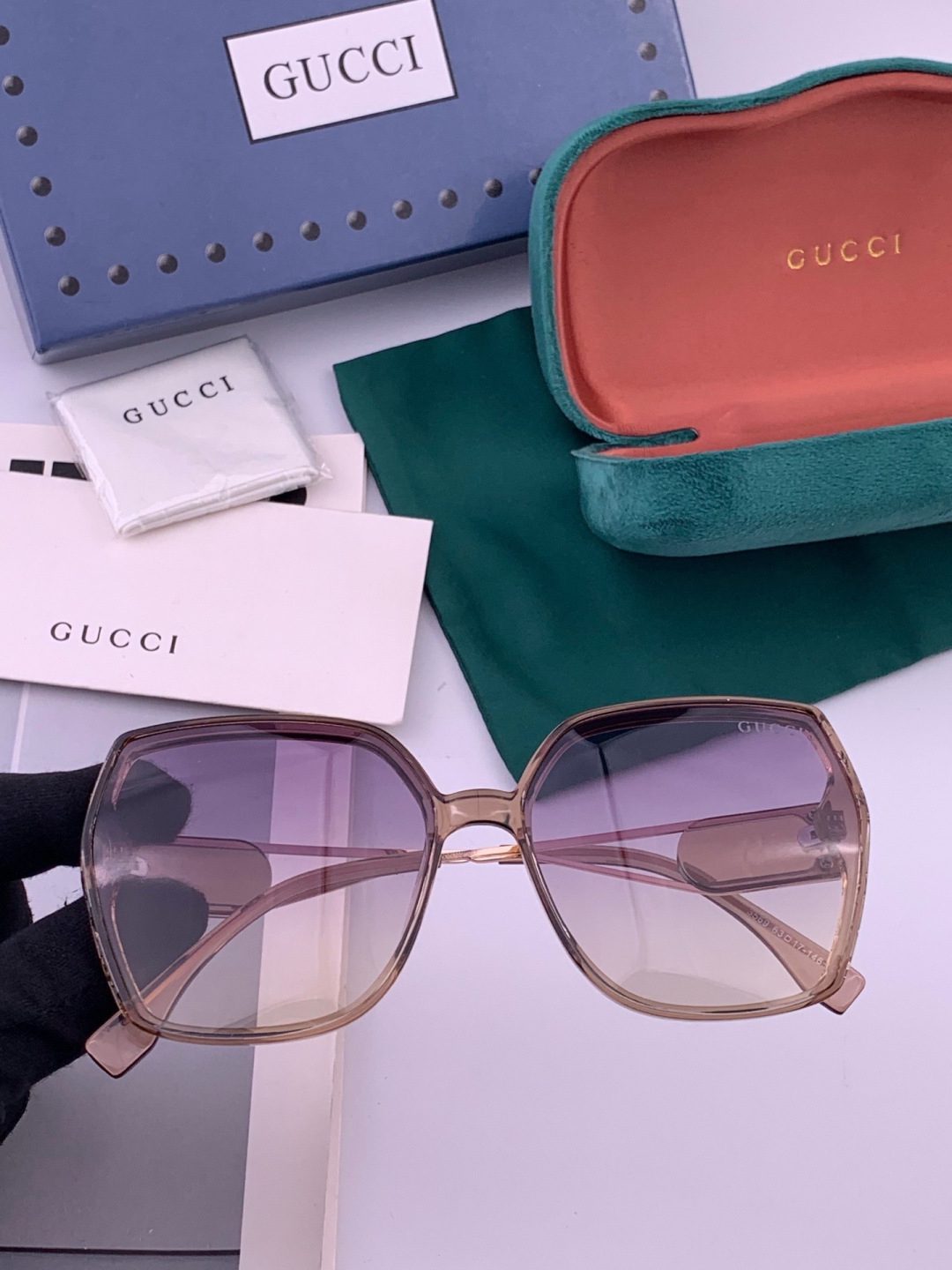 🔺 【GUCCI-偏光太阳镜】开春新款 潮流爆款 时尚圆框偏光太阳镜 高品质 佩戴舒适 网红潮款墨镜 女士高清偏光太阳镜