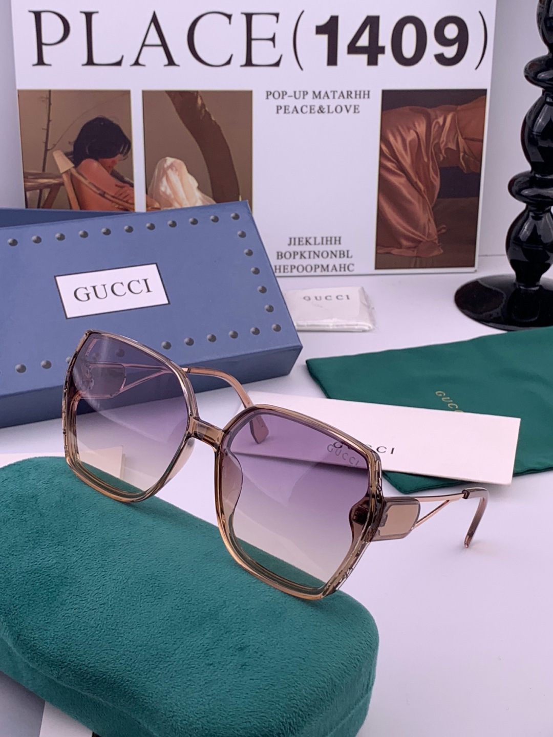 🔺 【GUCCI-偏光太阳镜】开春新款 潮流爆款 时尚圆框偏光太阳镜 高品质 佩戴舒适 网红潮款墨镜 女士高清偏光太阳镜