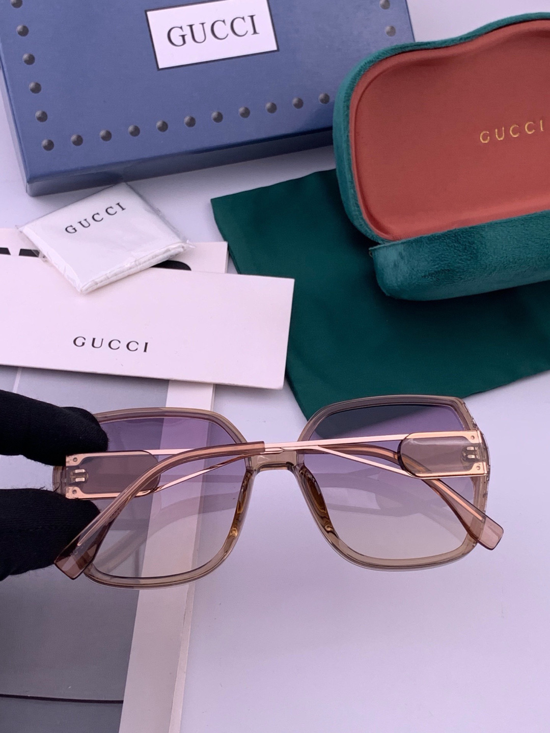 🔺 【GUCCI-偏光太阳镜】开春新款 潮流爆款 时尚圆框偏光太阳镜 高品质 佩戴舒适 网红潮款墨镜 女士高清偏光太阳镜
