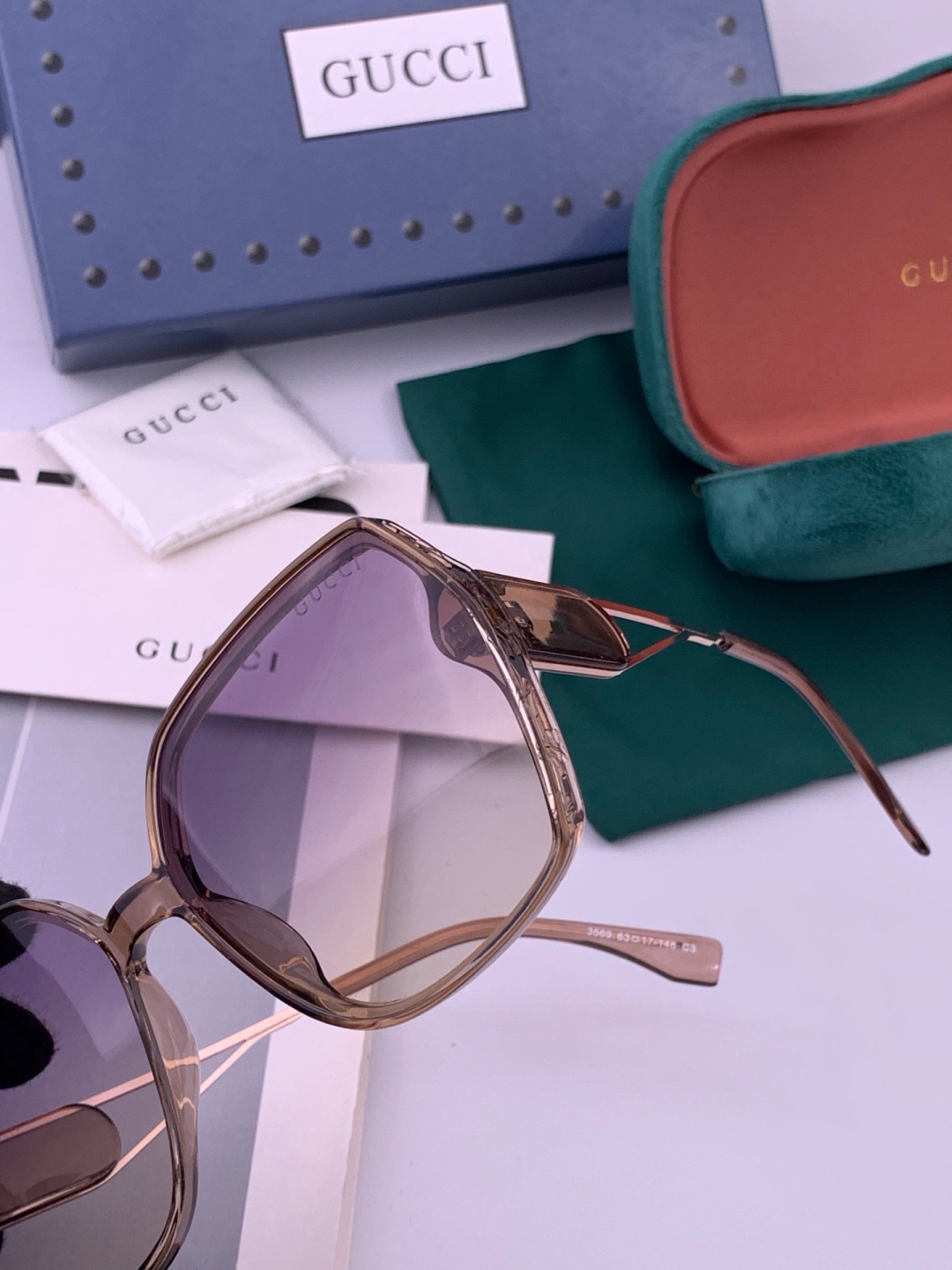🔺 【GUCCI-偏光太阳镜】开春新款 潮流爆款 时尚圆框偏光太阳镜 高品质 佩戴舒适 网红潮款墨镜 女士高清偏光太阳镜