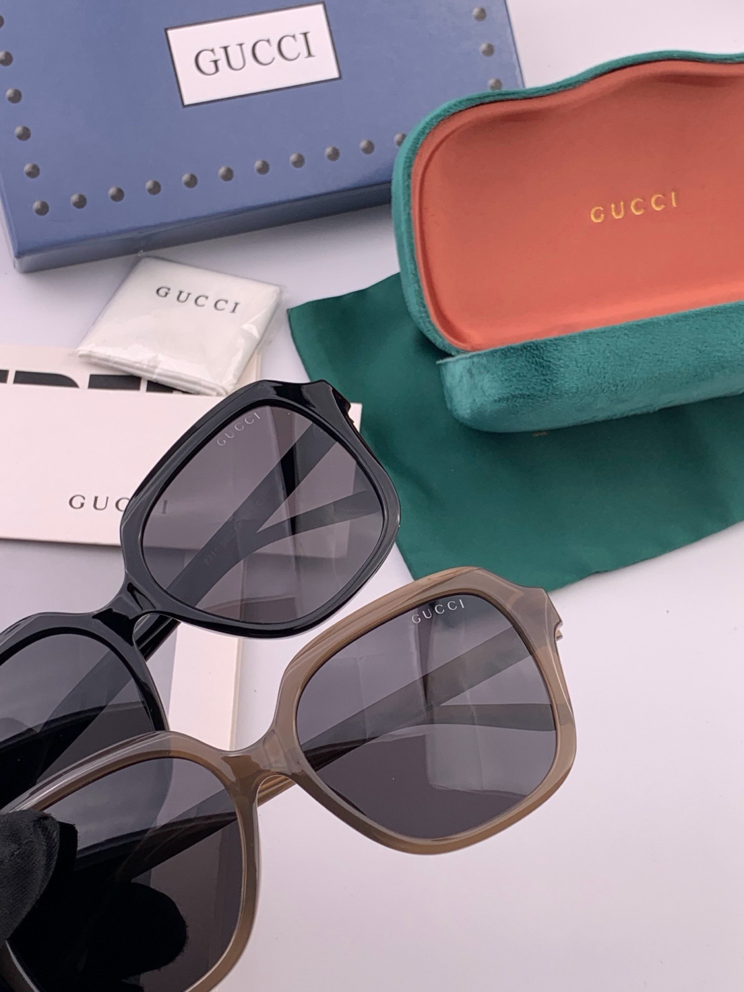 🔺 【GUCCI】开春新款 潮流爆款 时尚方框偏光太阳镜 高品质 佩戴舒适 网红潮款墨镜 女士高清尼龙偏光太阳镜🕶️ 🎉