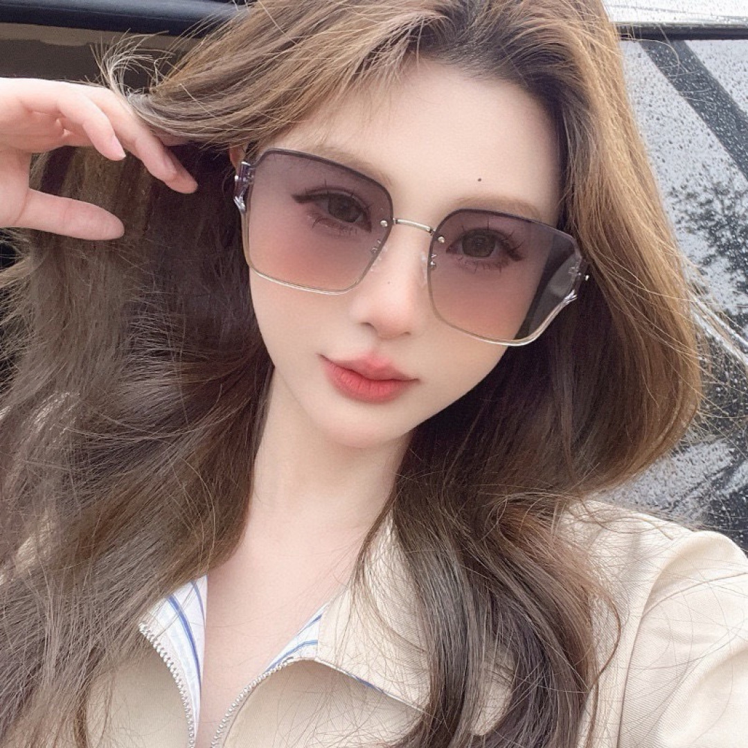 DIOR🌋☔️时尚无框太阳镜镜片 顶级奢侈品[强] 高品质[胜利][亲亲]🍦🍨 [得意] 气质非凡😄 🍫🍪女士开车墨镜[