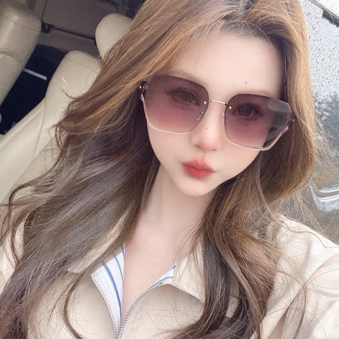 DIOR🌋☔️时尚无框太阳镜镜片 顶级奢侈品[强] 高品质[胜利][亲亲]🍦🍨 [得意] 气质非凡😄 🍫🍪女士开车墨镜[