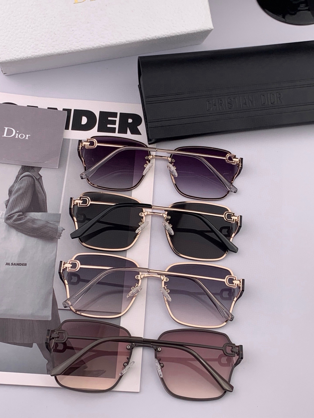 DIOR🌋☔️时尚无框太阳镜镜片 顶级奢侈品[强] 高品质[胜利][亲亲]🍦🍨 [得意] 气质非凡😄 🍫🍪女士开车墨镜[