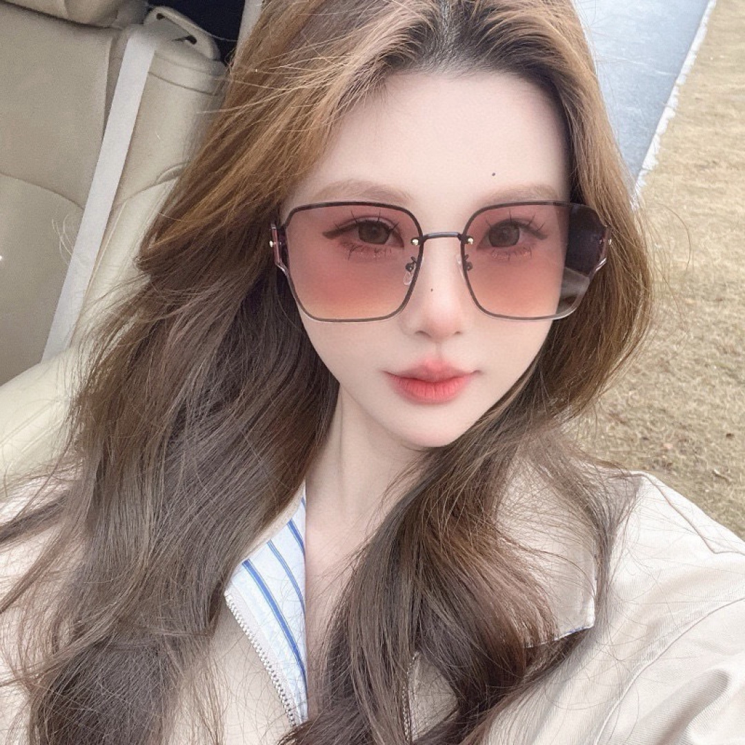 DIOR🌋☔️时尚无框太阳镜镜片 顶级奢侈品[强] 高品质[胜利][亲亲]🍦🍨 [得意] 气质非凡😄 🍫🍪女士开车墨镜[