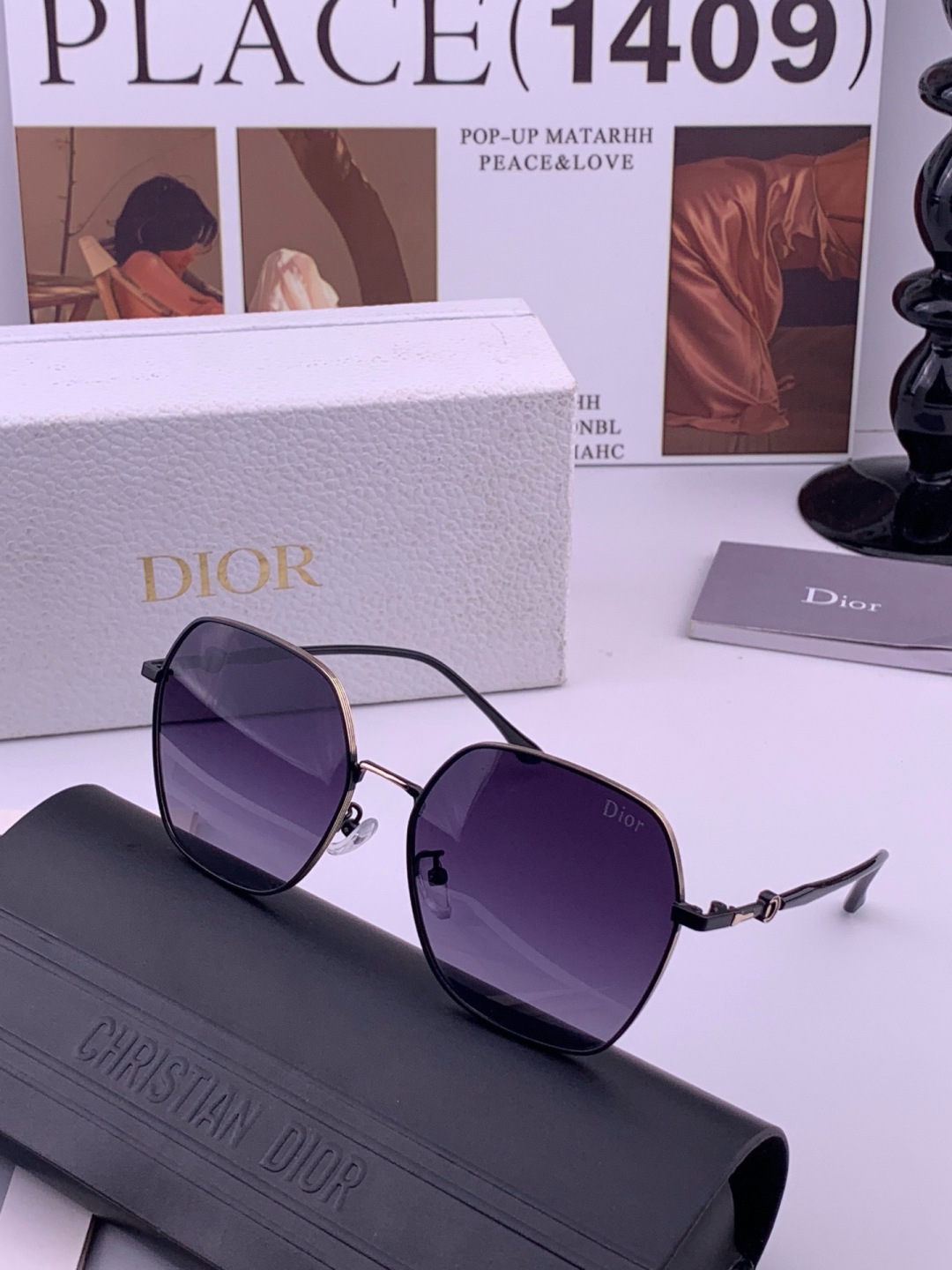DIOR🌋☔️时尚方框太阳镜顶级奢侈品[强] 高品质[胜利][亲亲]🍦🍨 [得意] 气质非凡😄 🍫🍪女士开车墨镜[爱情]