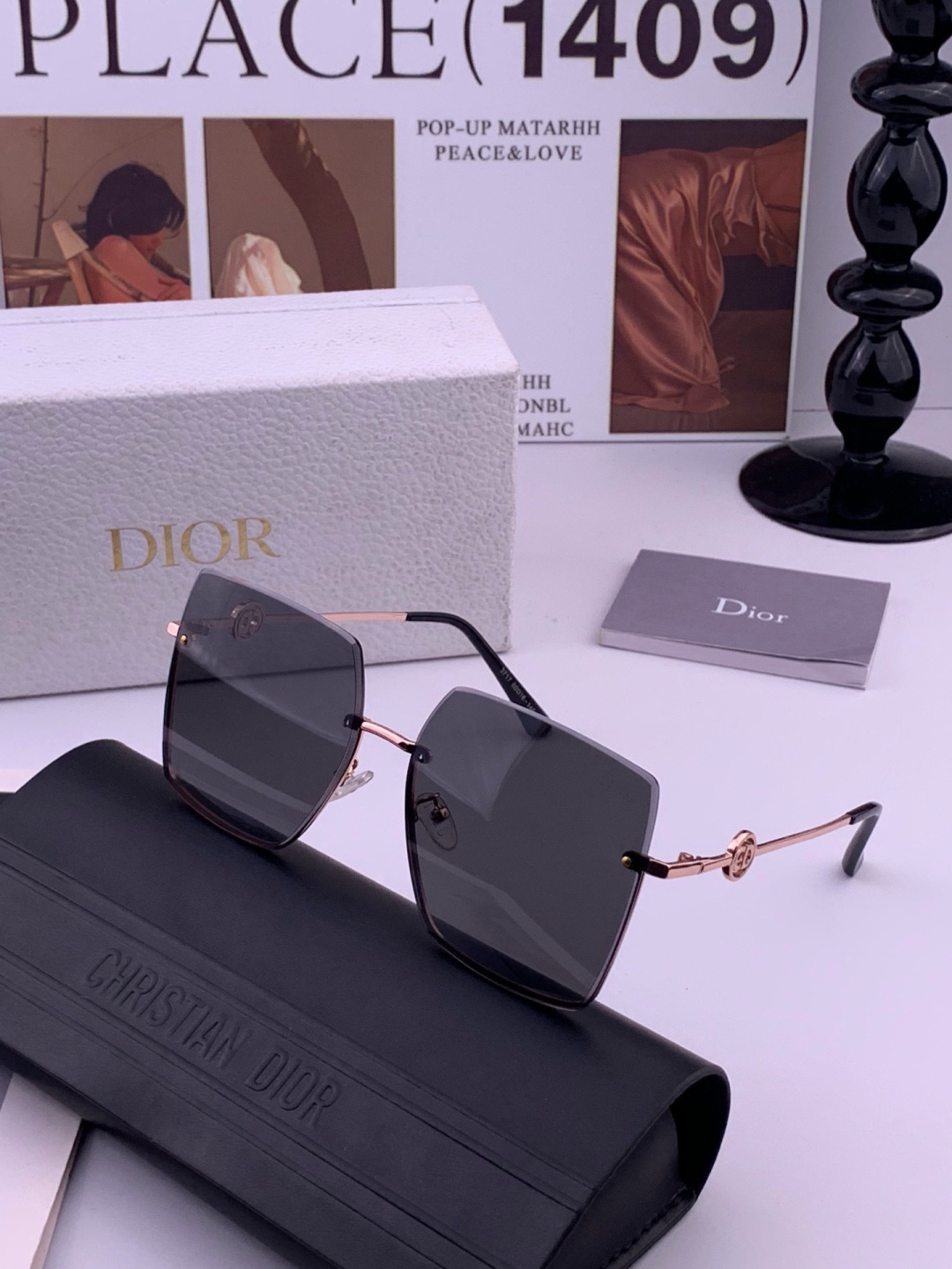 DIOR🌋☔️时尚无框太阳镜镜片 顶级奢侈品[强] 高品质[胜利][亲亲]🍦🍨 [得意] 气质非凡😄 🍫🍪女士开车墨镜[