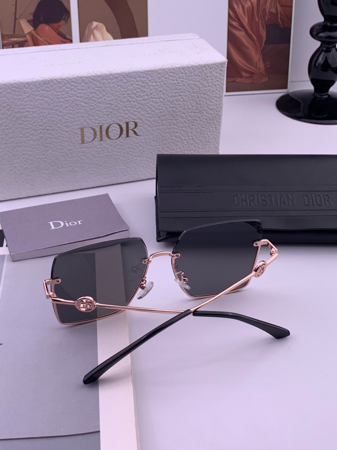 DIOR🌋☔️时尚无框太阳镜镜片 顶级奢侈品[强] 高品质[胜利][亲亲]🍦🍨 [得意] 气质非凡😄 🍫🍪女士开车墨镜[