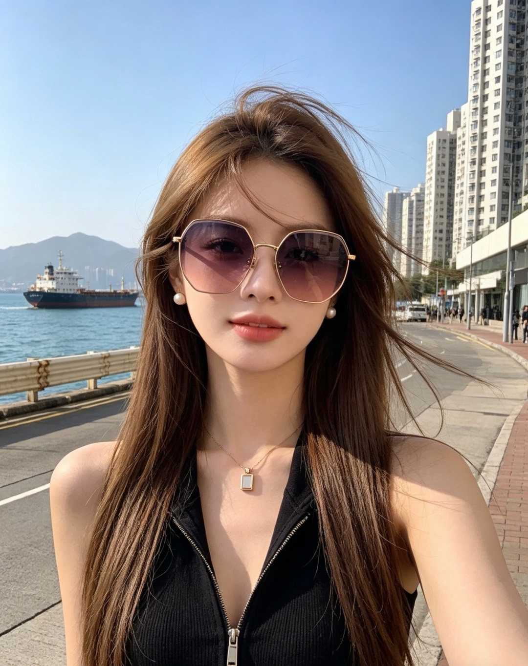 【CHANEL】香奈儿  新款尼龙偏光太眼镜，无框钻石 切边更有质感，大气女人范儿，大脸小脸都好看 ！型号：CH8201