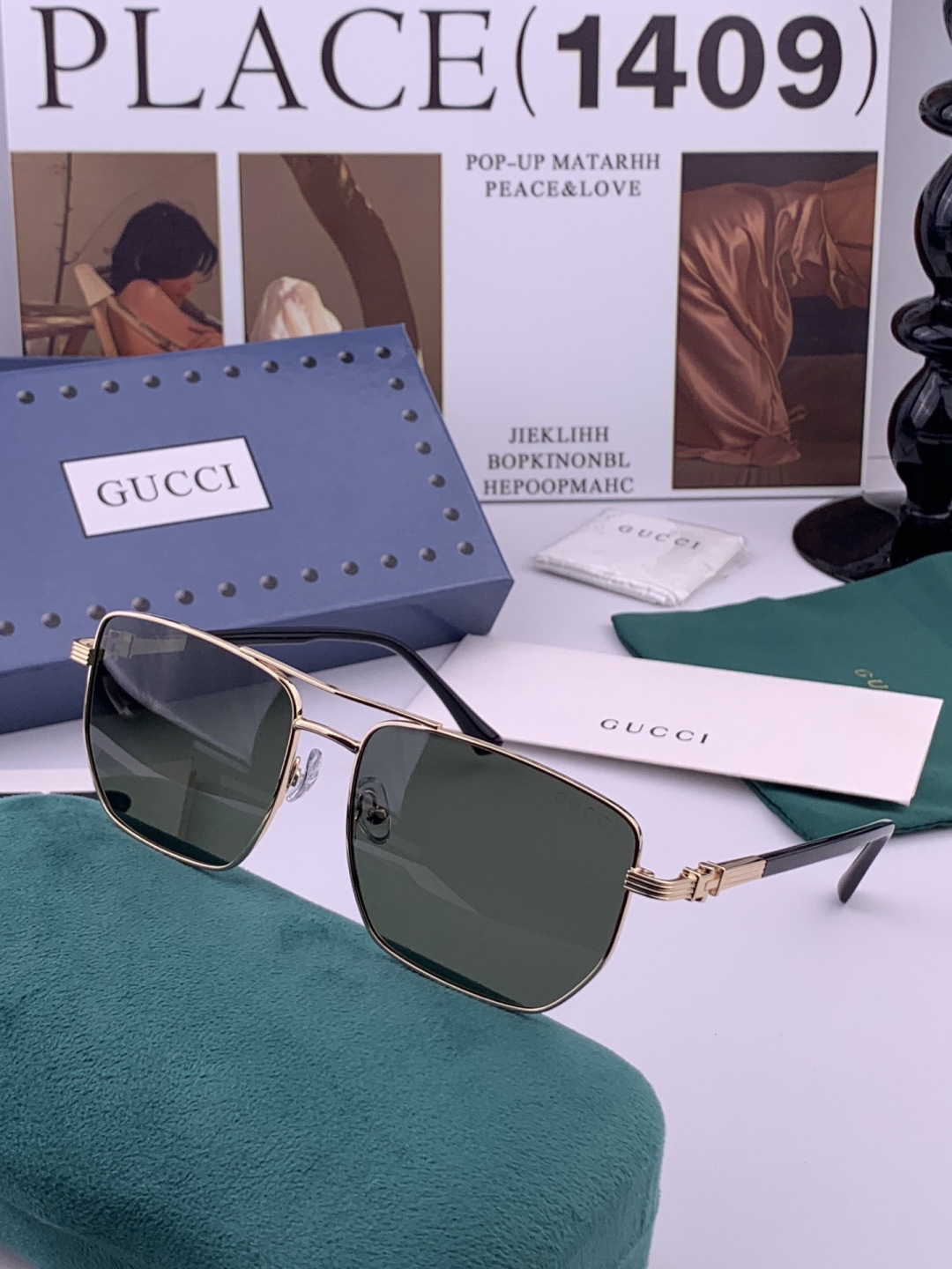 Gucci 。  高品质男女款墨镜   👍 进口宝丽来偏光镜片  。蛤蟆镜 开车钓鱼都可 。百搭显瘦墨镜韩版男士飞行员大