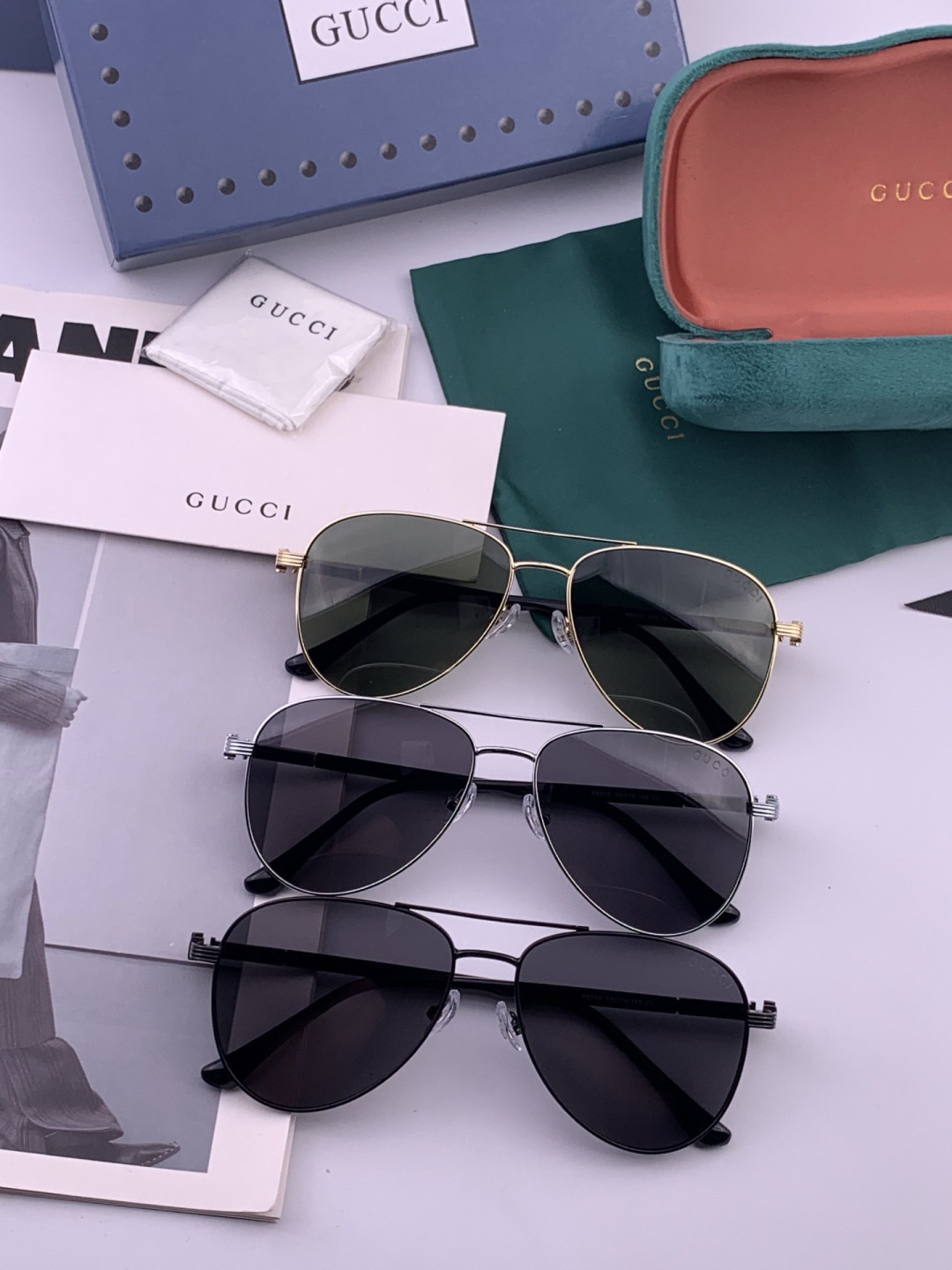 Gucci 。  高品质男女款墨镜   👍 进口宝丽来偏光镜片  。蛤蟆镜 开车钓鱼都可 。百搭显瘦墨镜韩版男士飞行员大