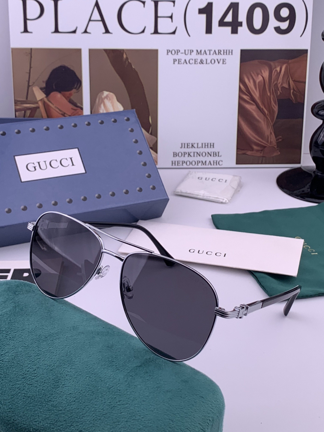 Gucci 。  高品质男女款墨镜   👍 进口宝丽来偏光镜片  。蛤蟆镜 开车钓鱼都可 。百搭显瘦墨镜韩版男士飞行员大